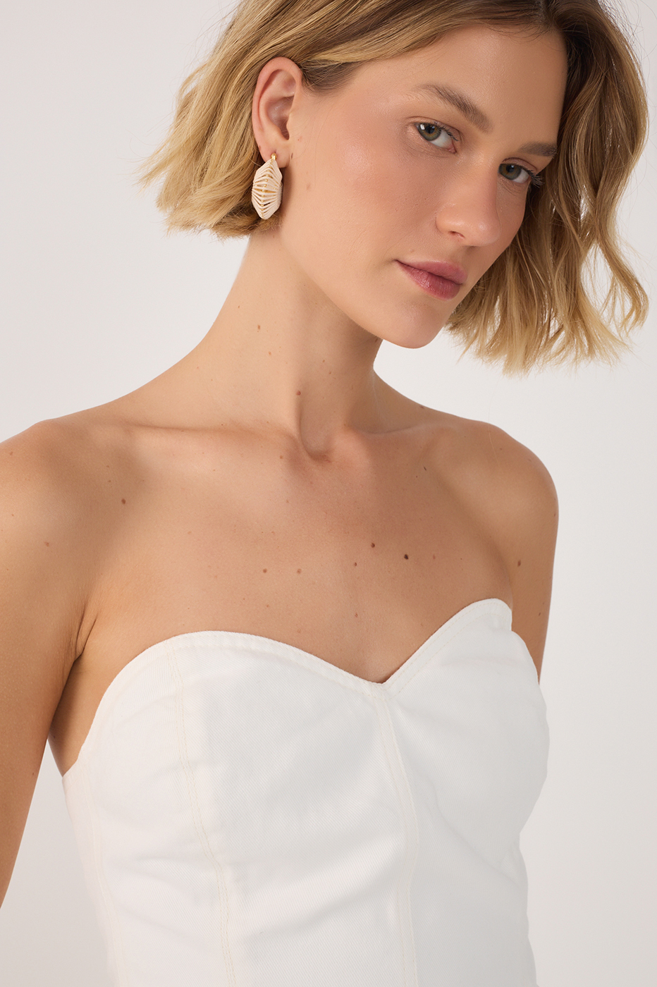 Topstitched Twill Corset