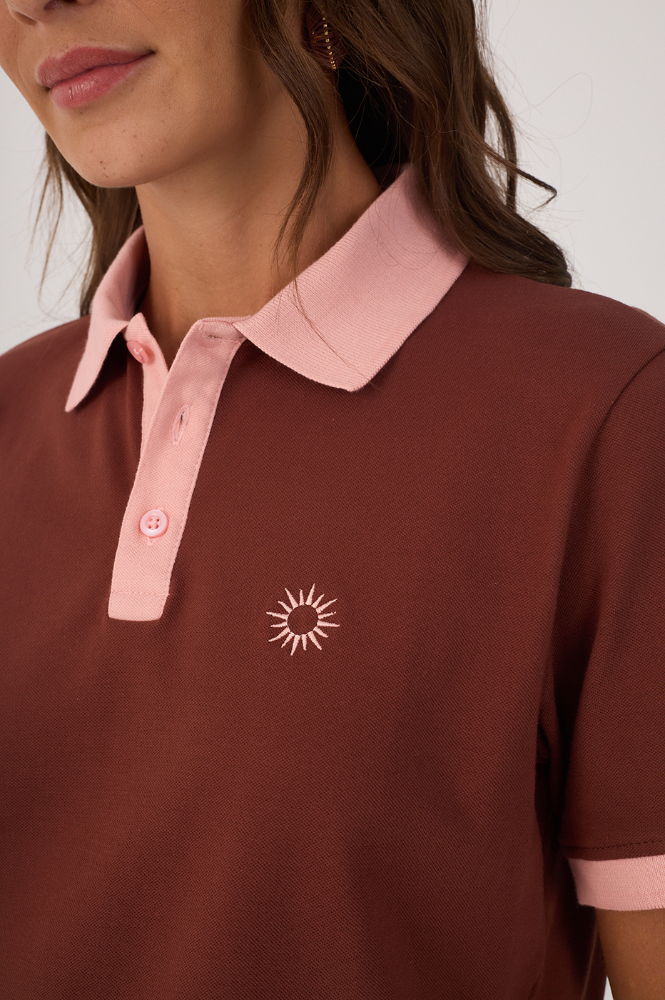 Embroidered Polo Blouse