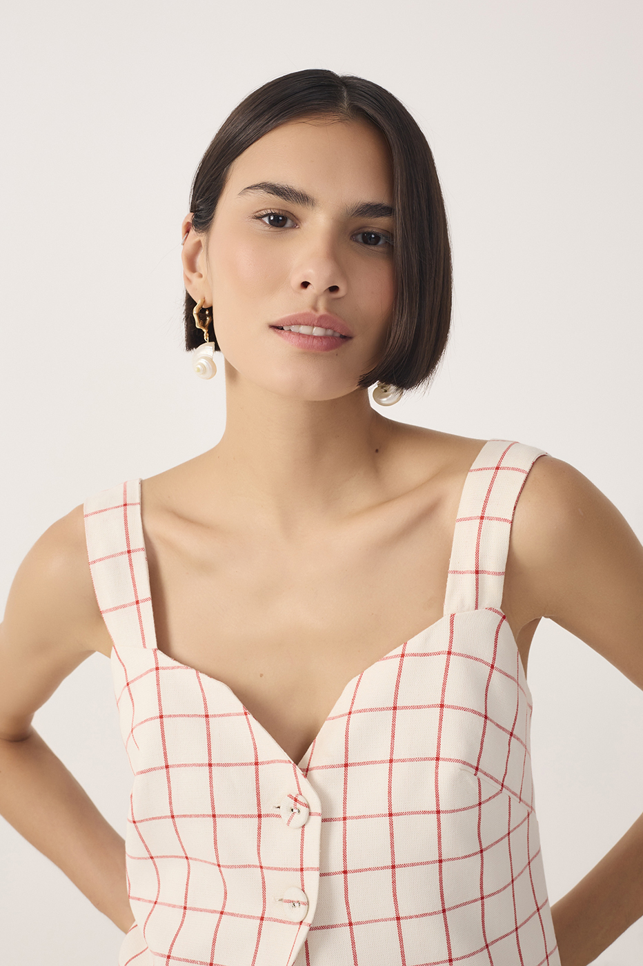 Checkered Linen Blouse_4