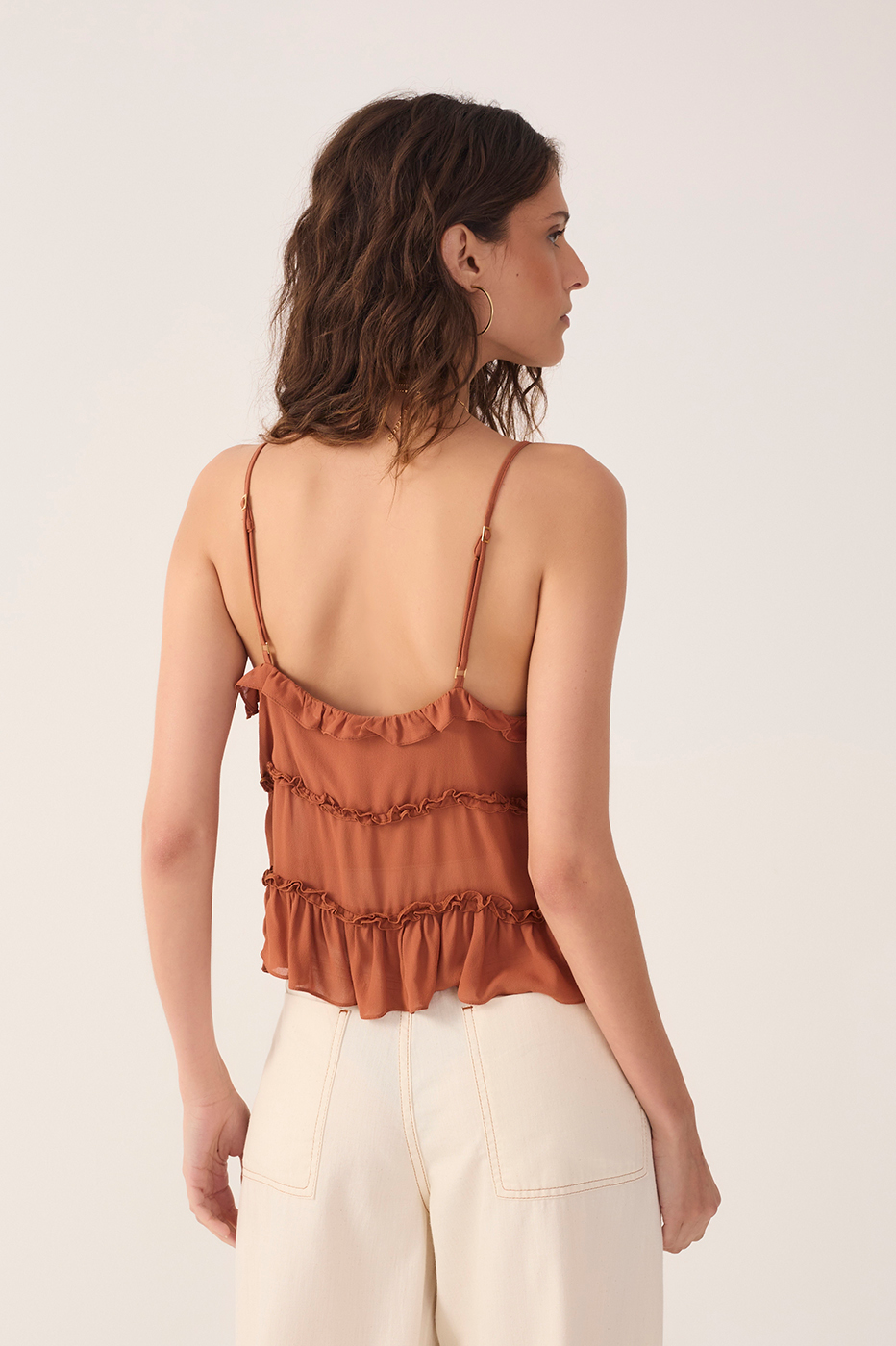 Crepe  Ruffled Hem Blouse_6