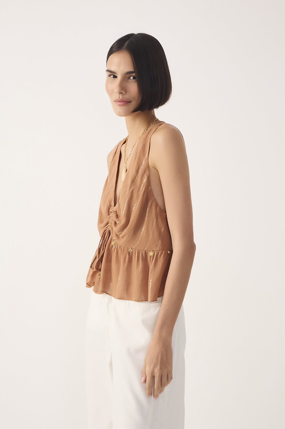 Embroidered Coin Lurex Blouse_3