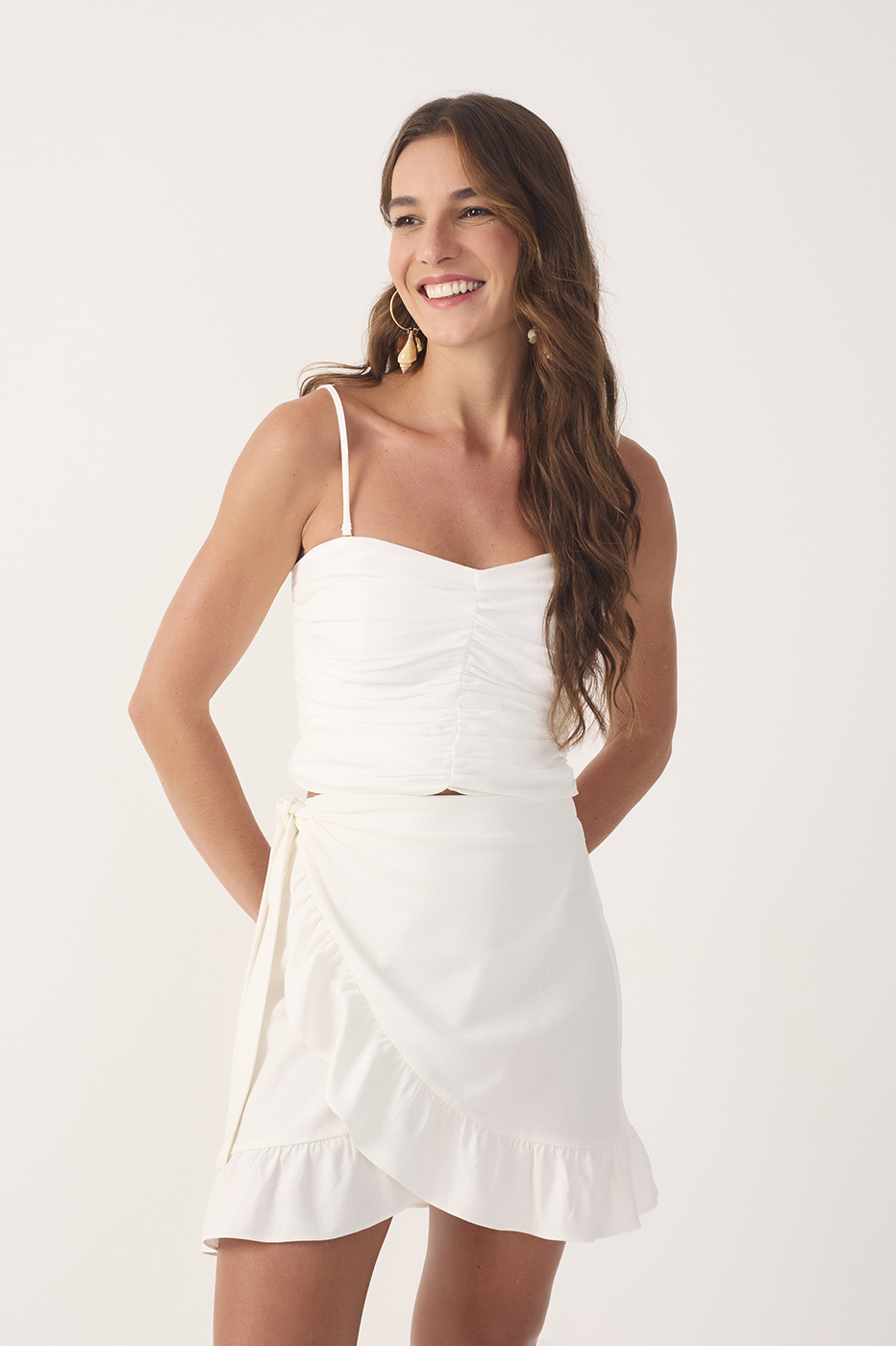 Off-White Draped Removable Strap Blouse_2