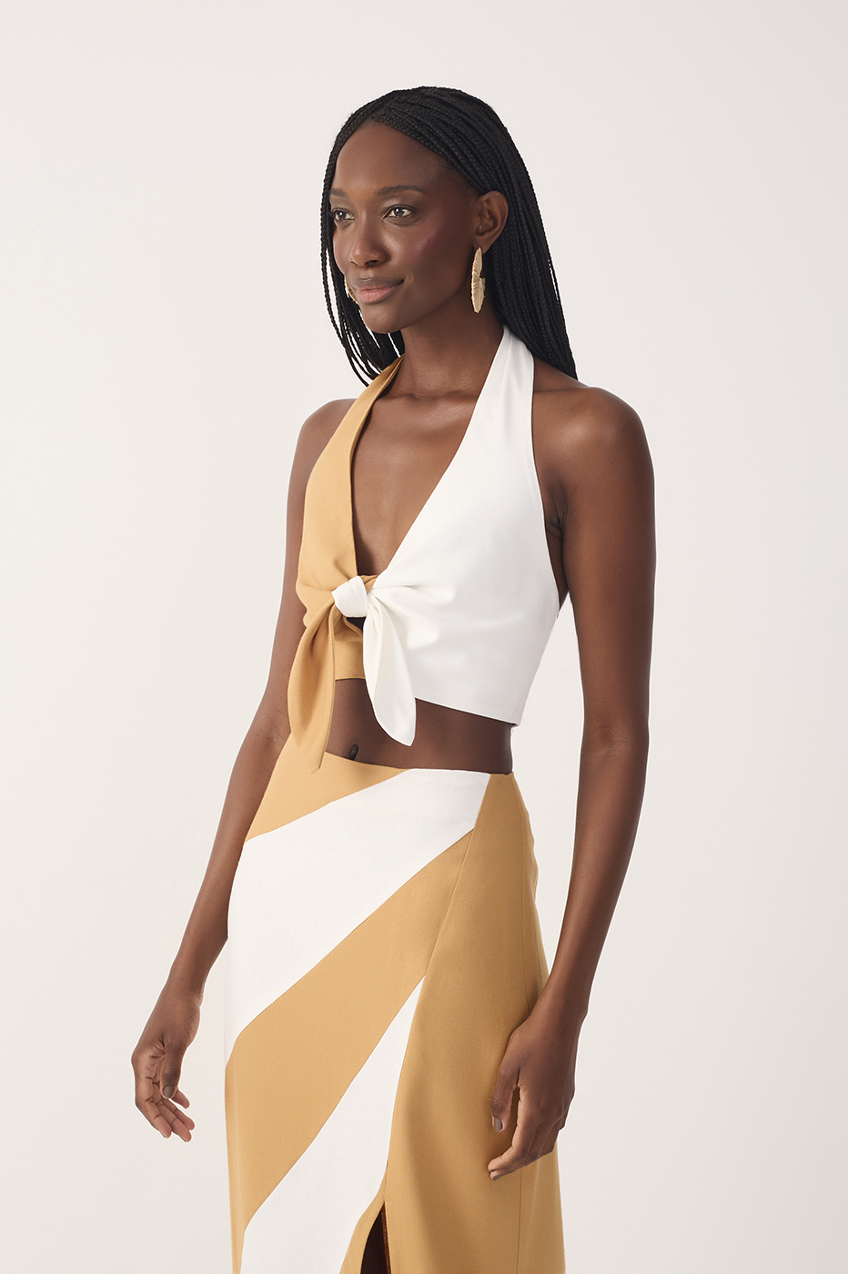 Bicolor Linen Blouse