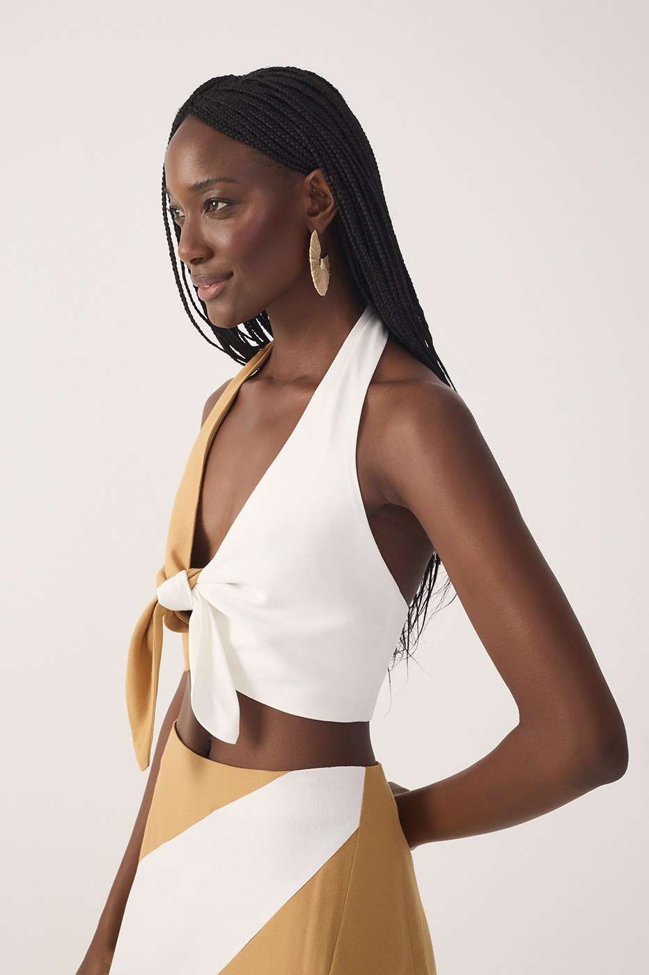 Bicolor Linen Blouse