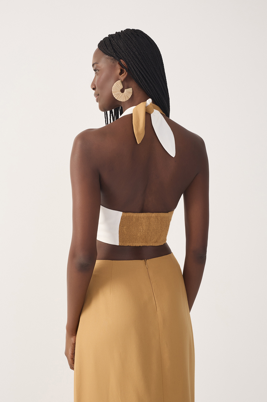 Bicolor Linen Blouse