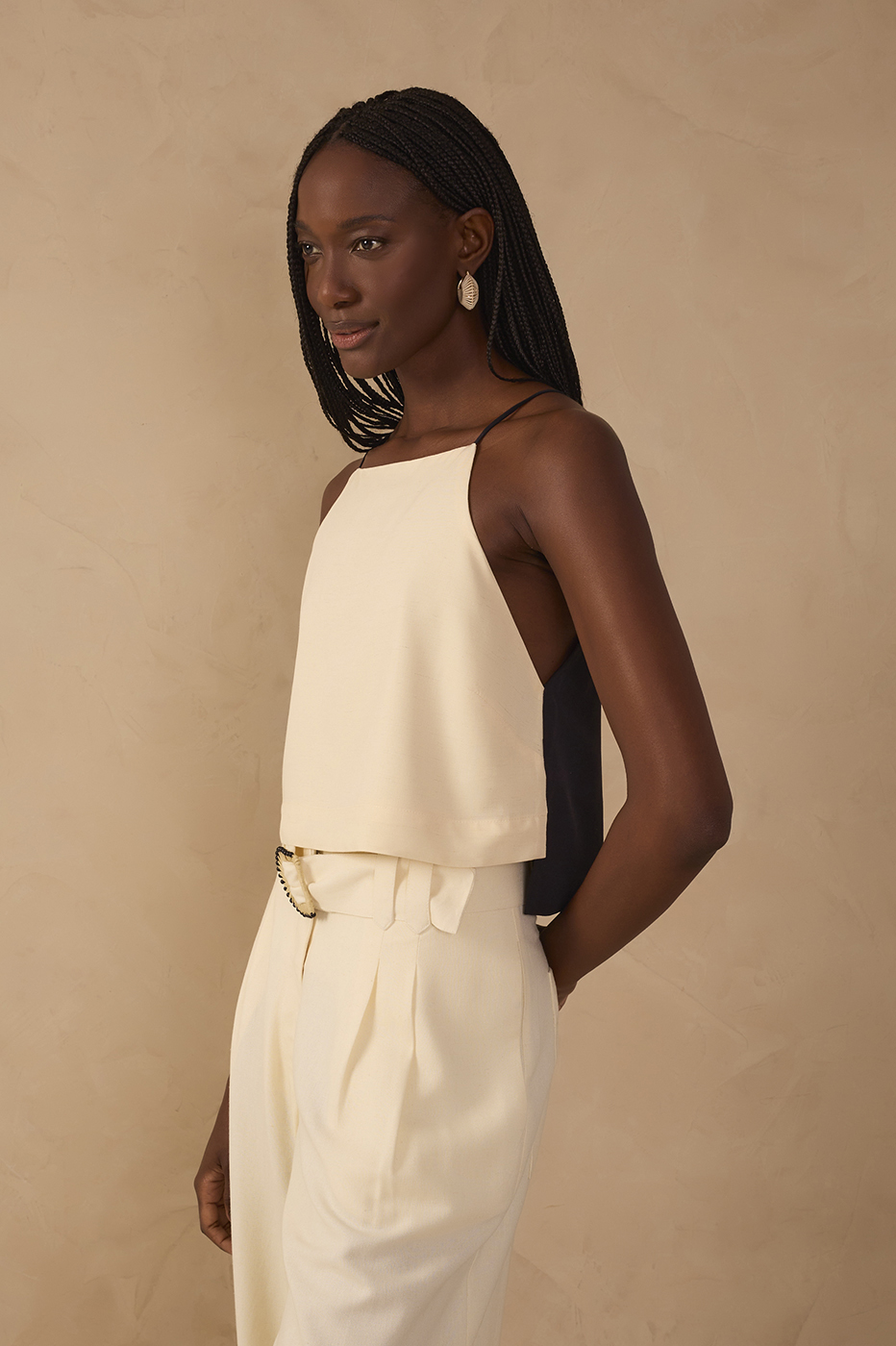 Bicolor Square-Cut Blouse