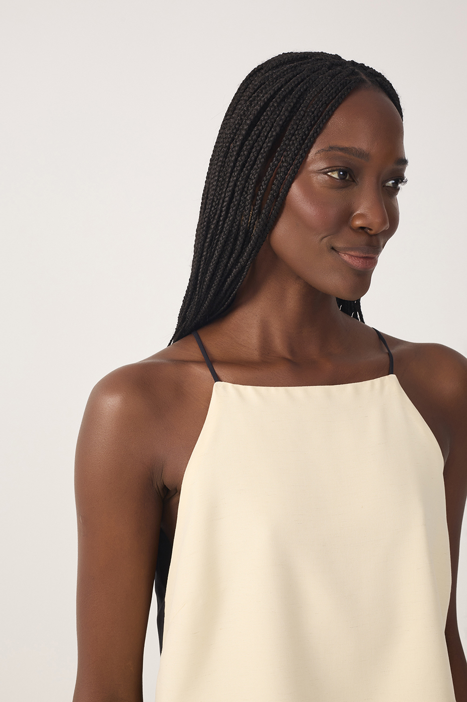 Bicolor Square-Cut Blouse