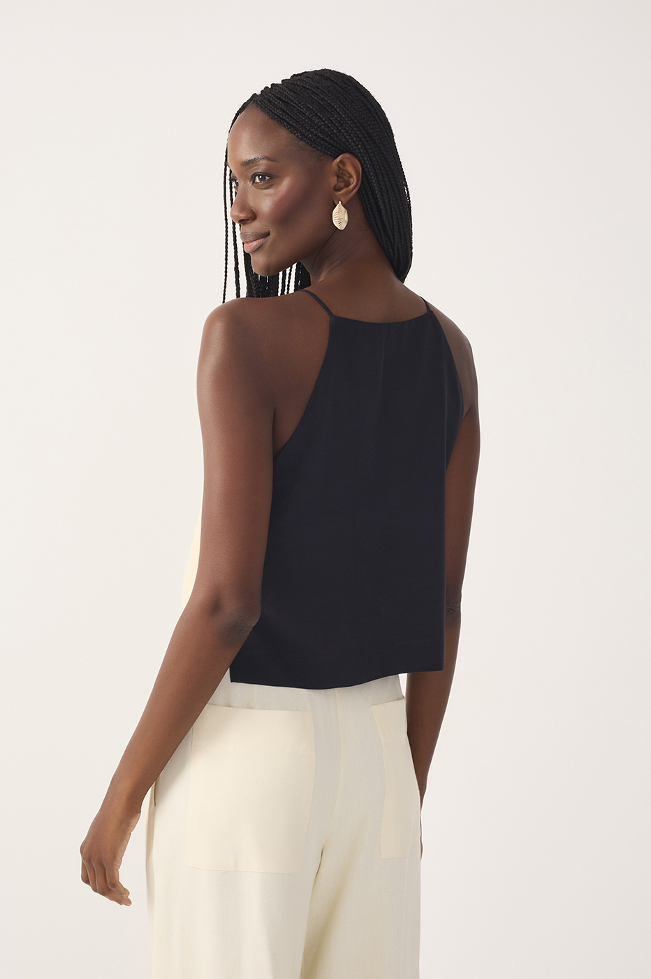 Bicolor Square-Cut Blouse