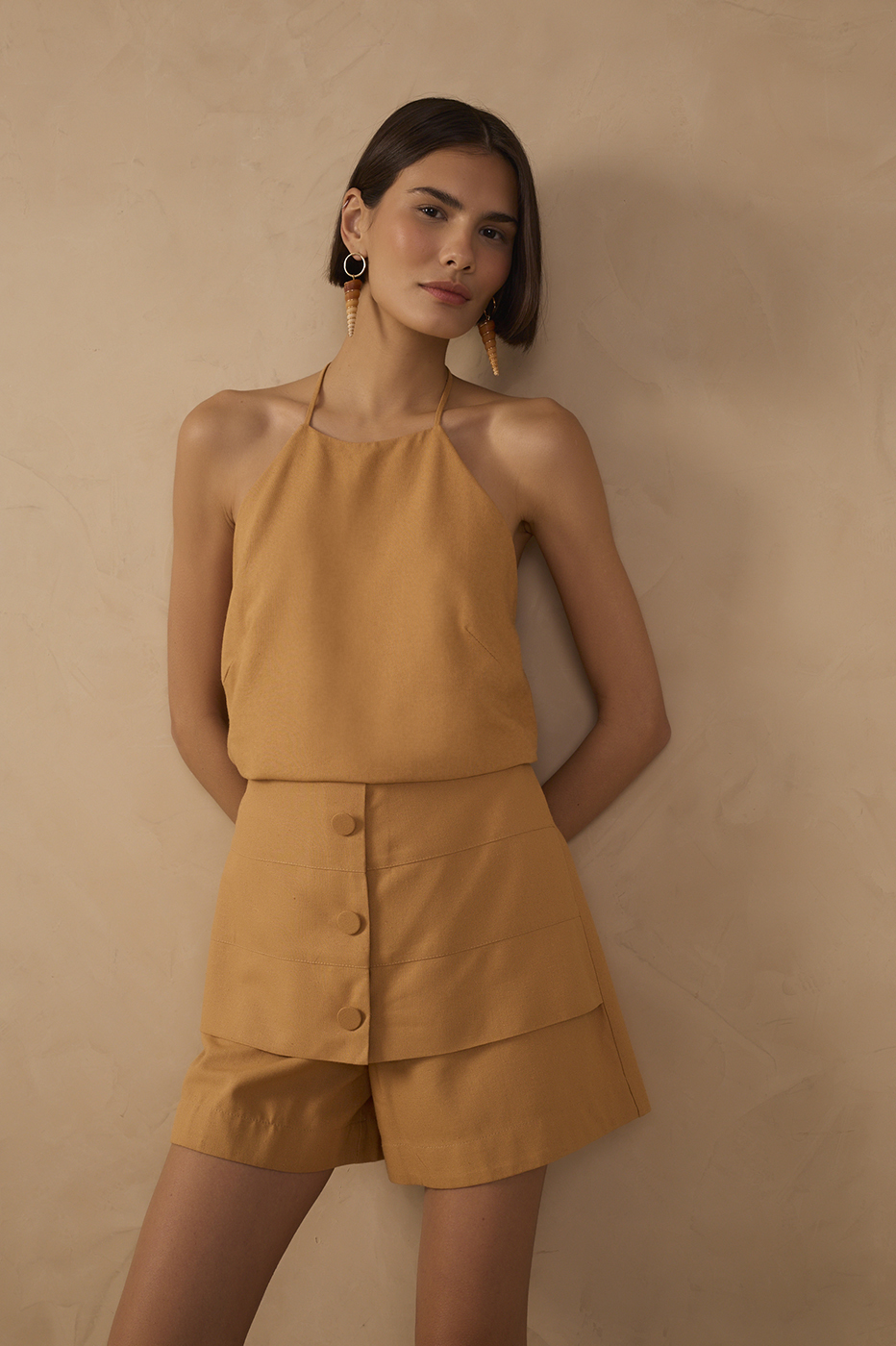 Linen Back Bias Detail Blouse_1