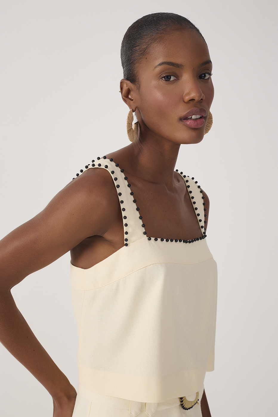 Linen Beading Blouse