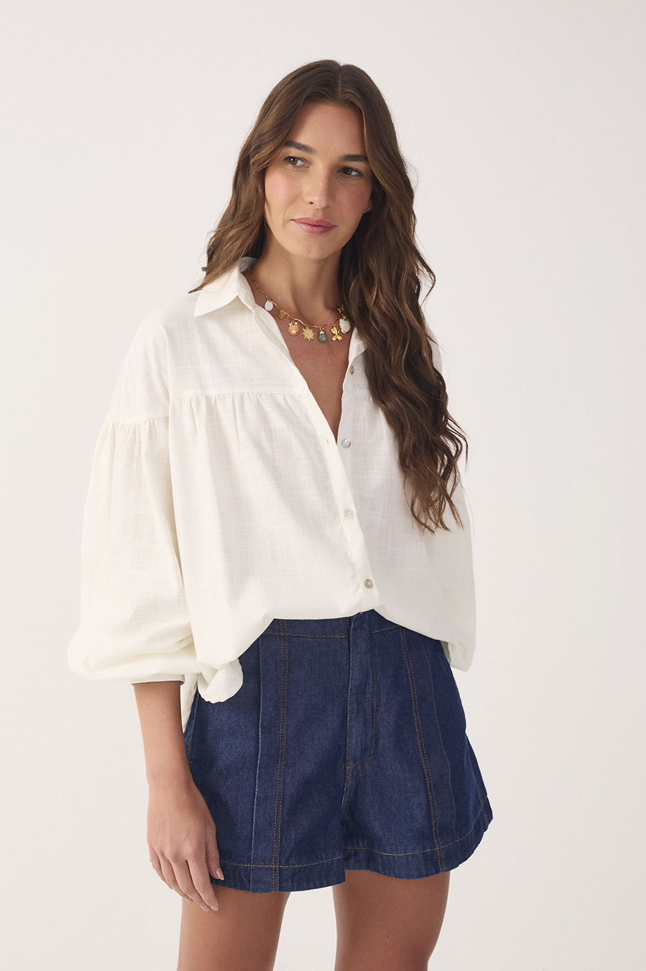 Cotton Dropped Shoulder Shirt_3