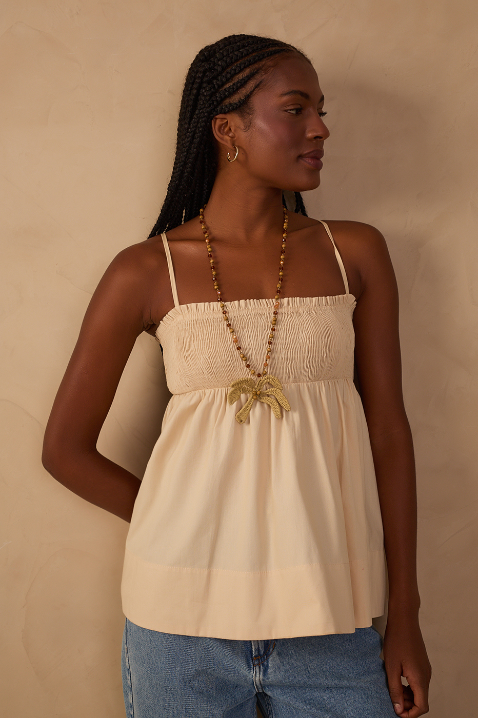 Flowy Smocked Bust Top