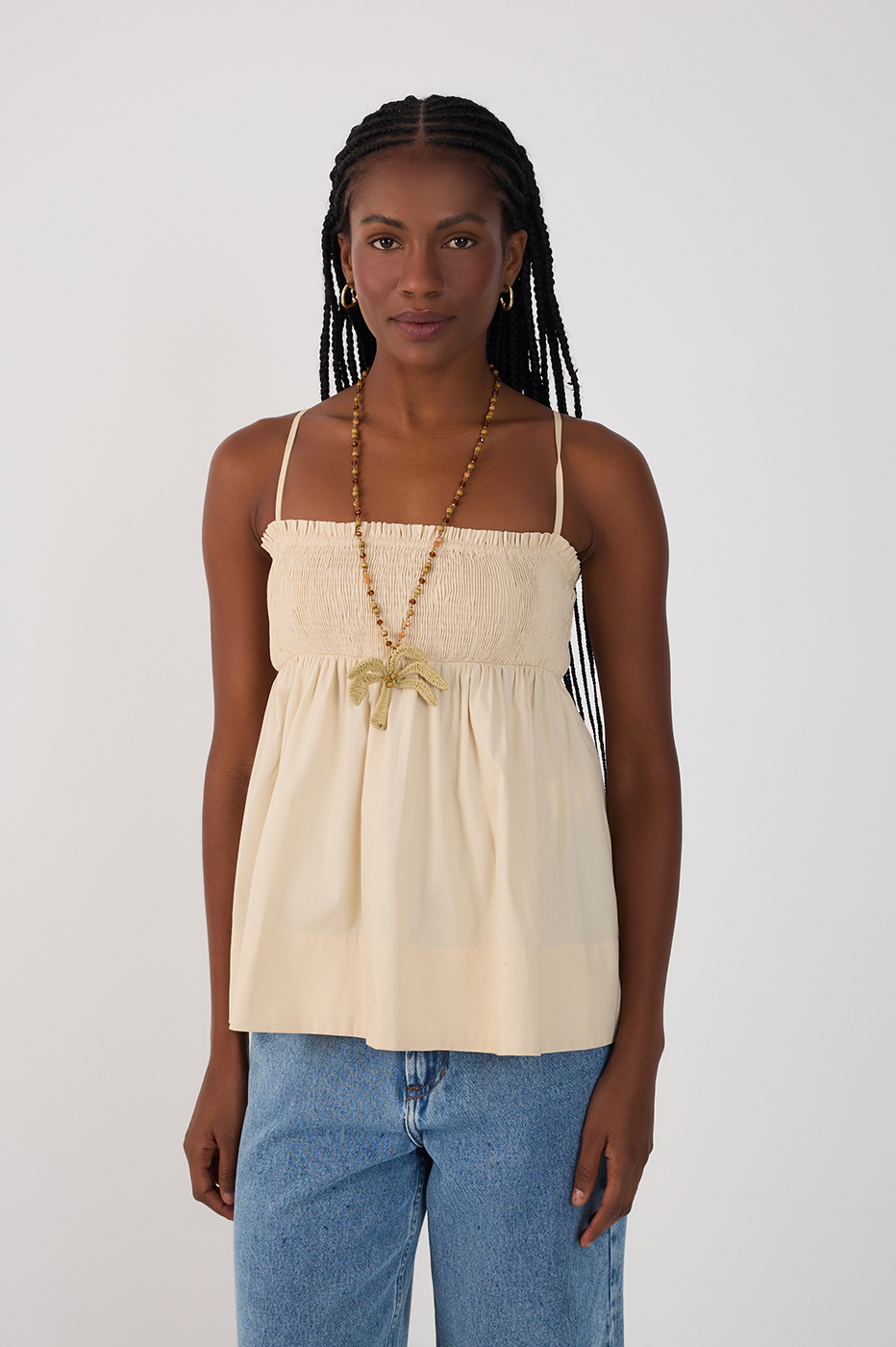Flowy Smocked Bust Top