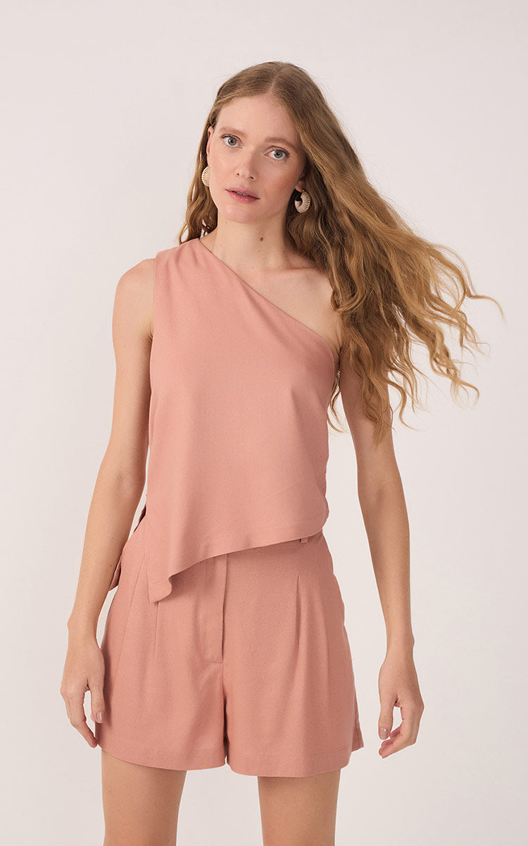 Pink Brisa One-Shoulder Asymmetric Top_2