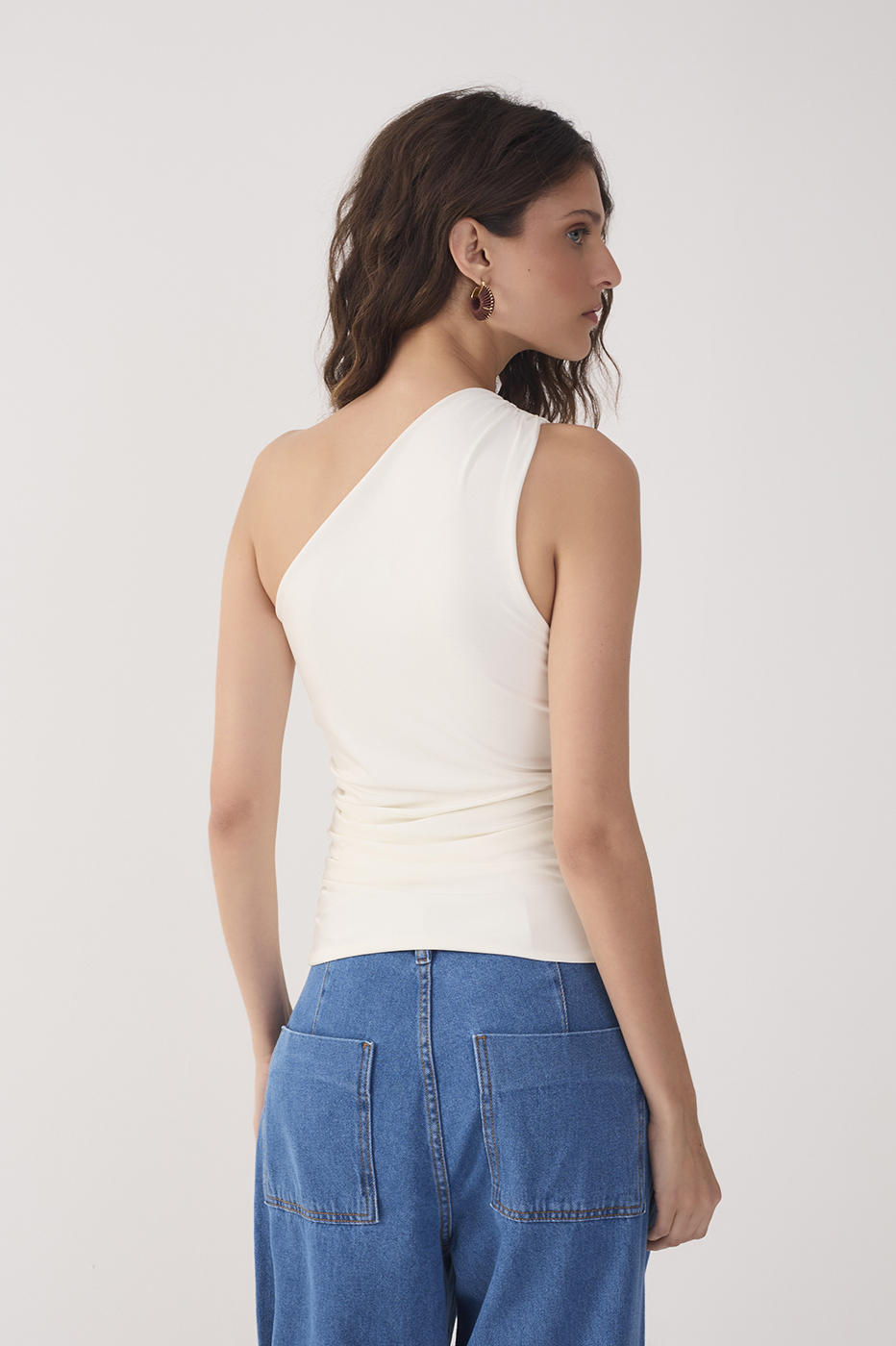 Ruched One-Shoulder Jersey Blouse_5
