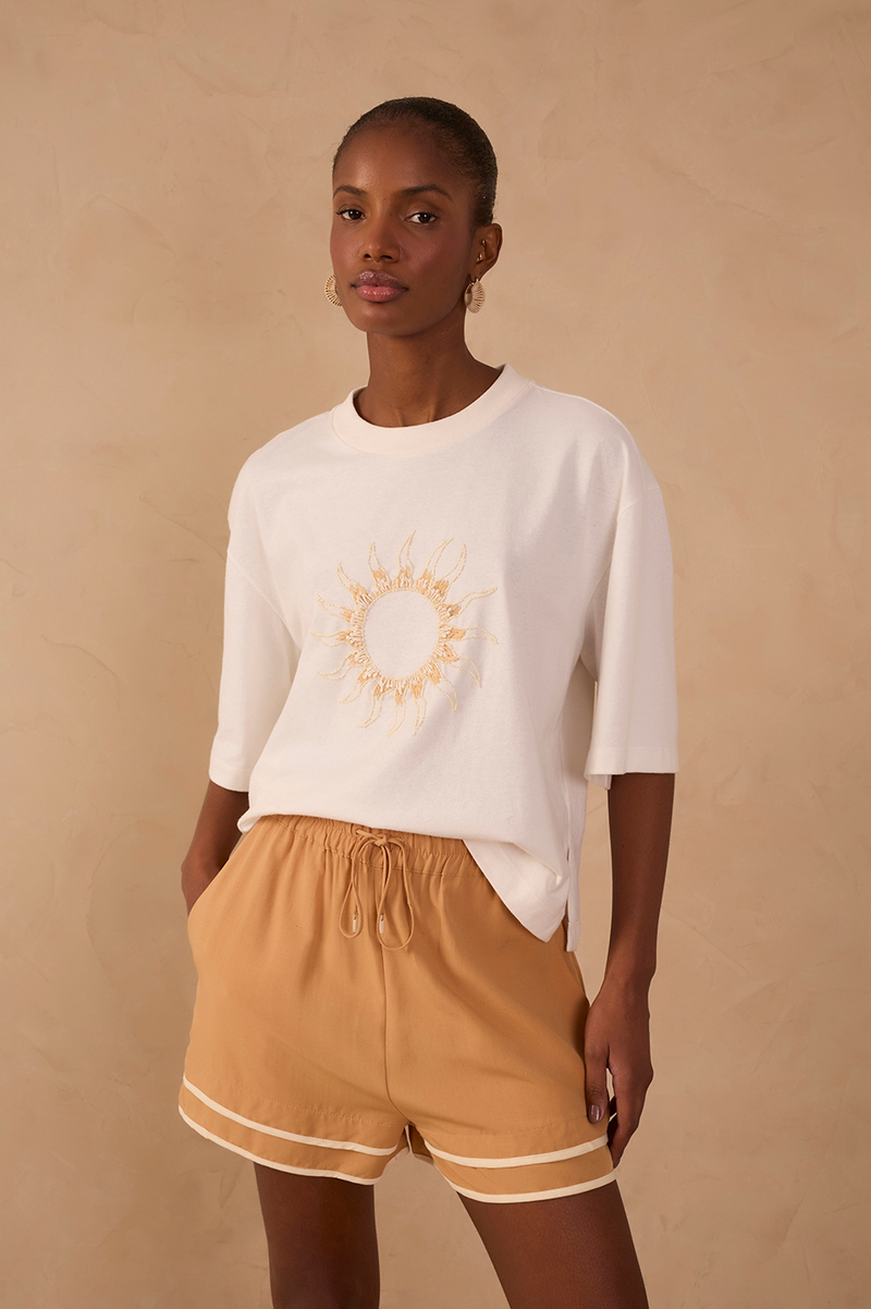 Off-White Embroidered Sun T-shirt_1