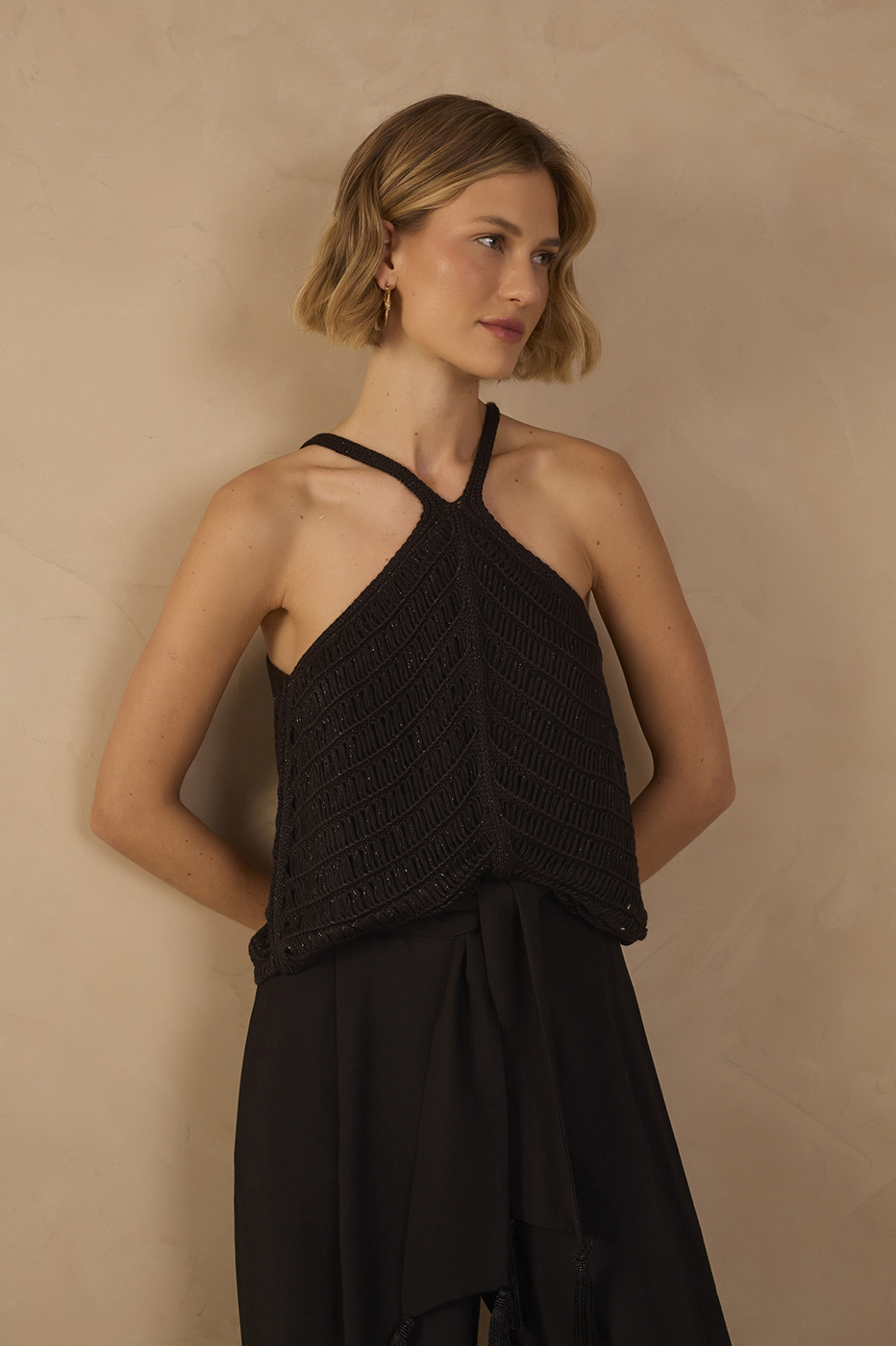 Resort Lurex Knit Blouse