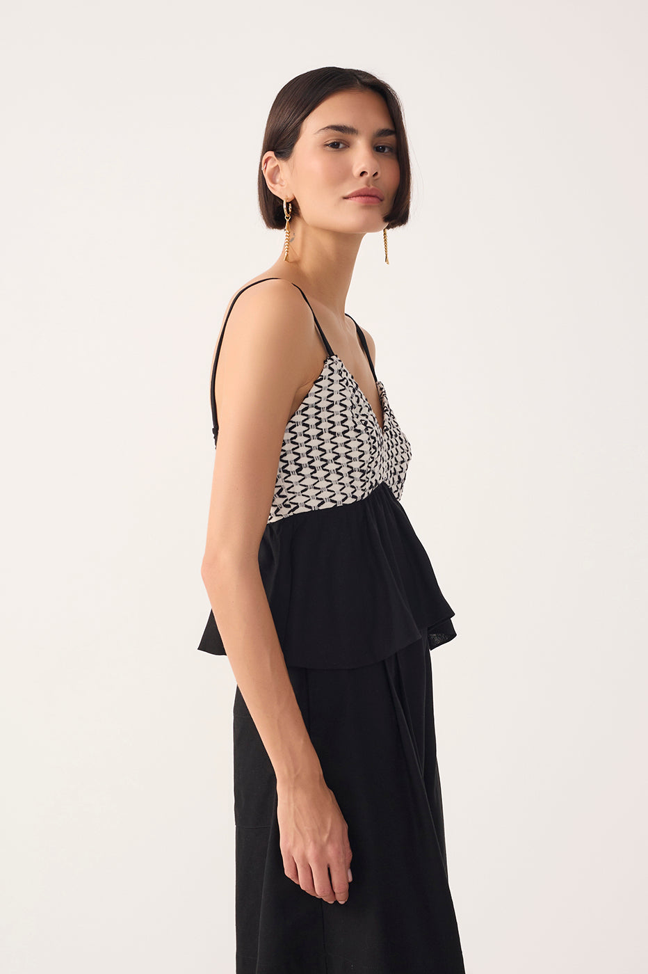 Linen Net Bust Blouse_3