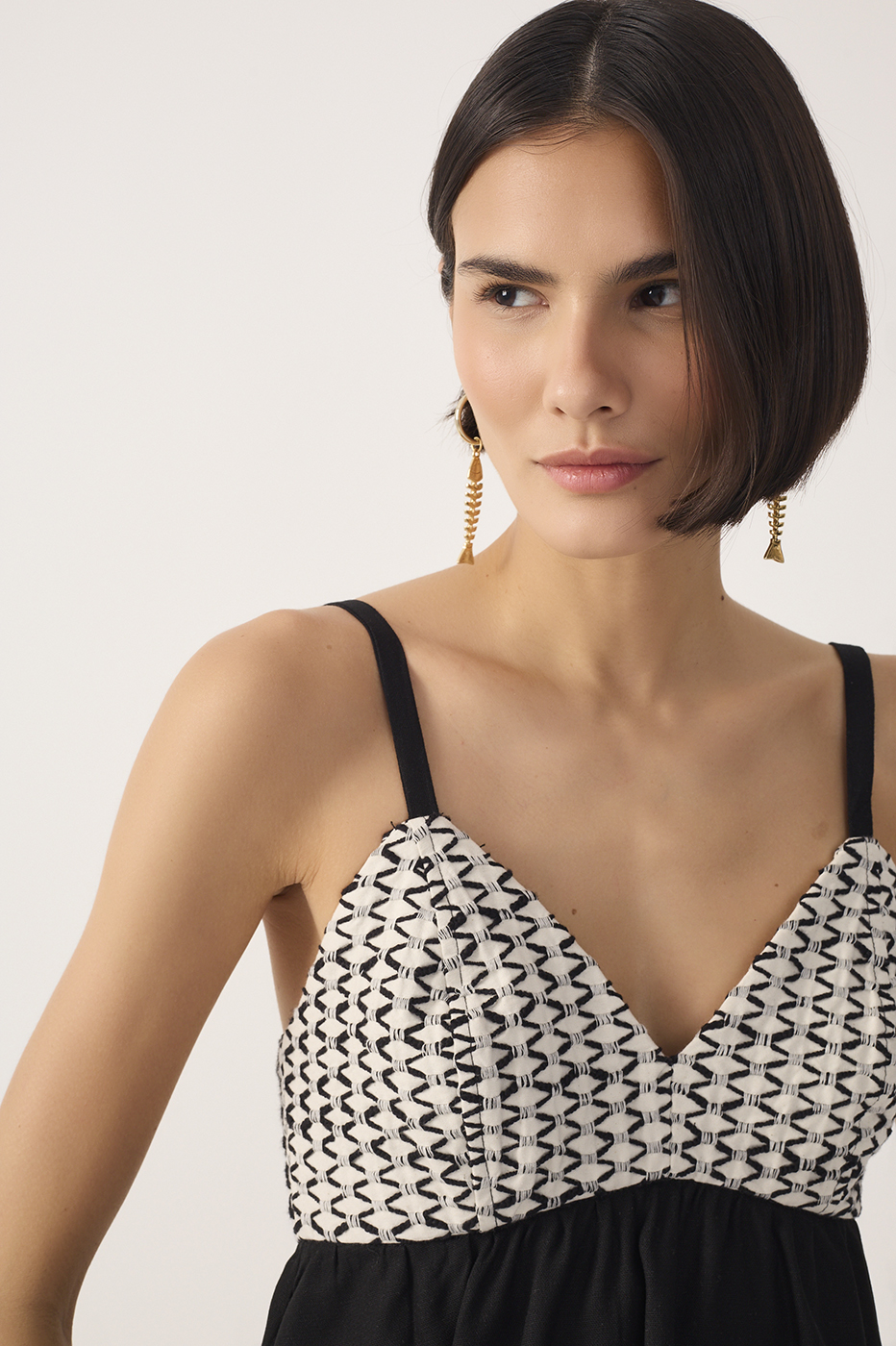 Linen Net Bust Blouse_4