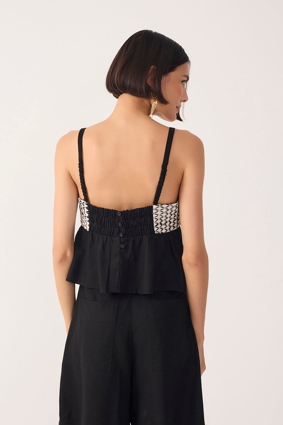 Linen Net Bust Blouse_5