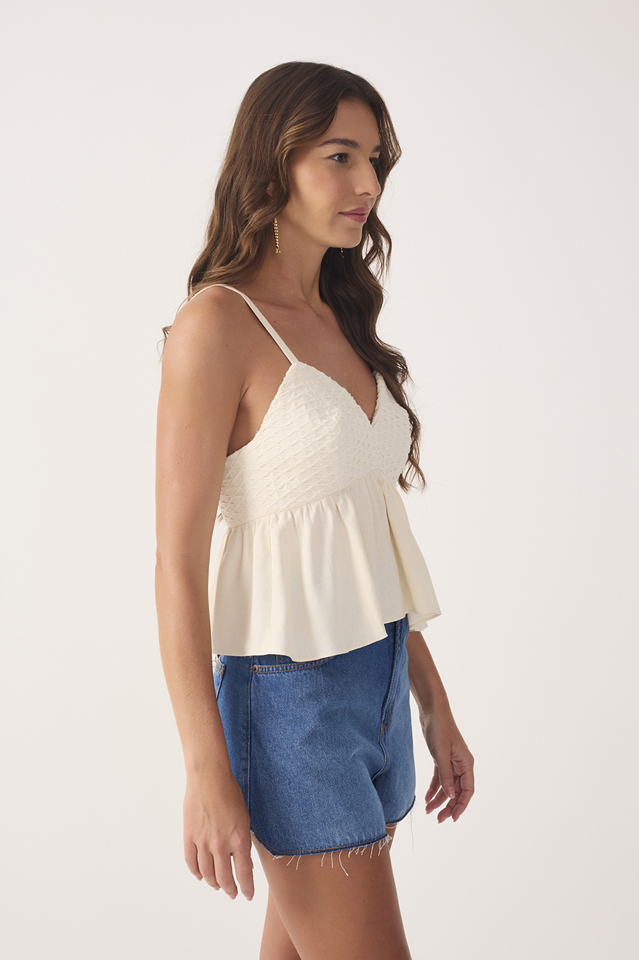 Linen Net Bust Blouse_3