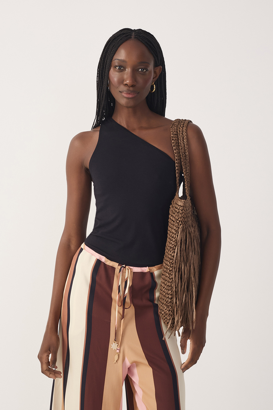 One-Shoulder Crepe Knit Blouse_2