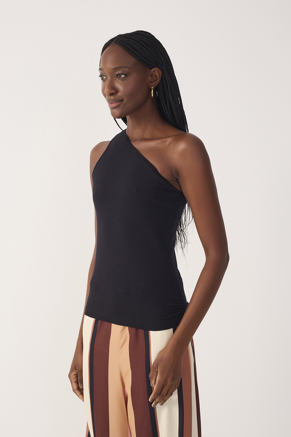 One-Shoulder Crepe Knit Blouse_4