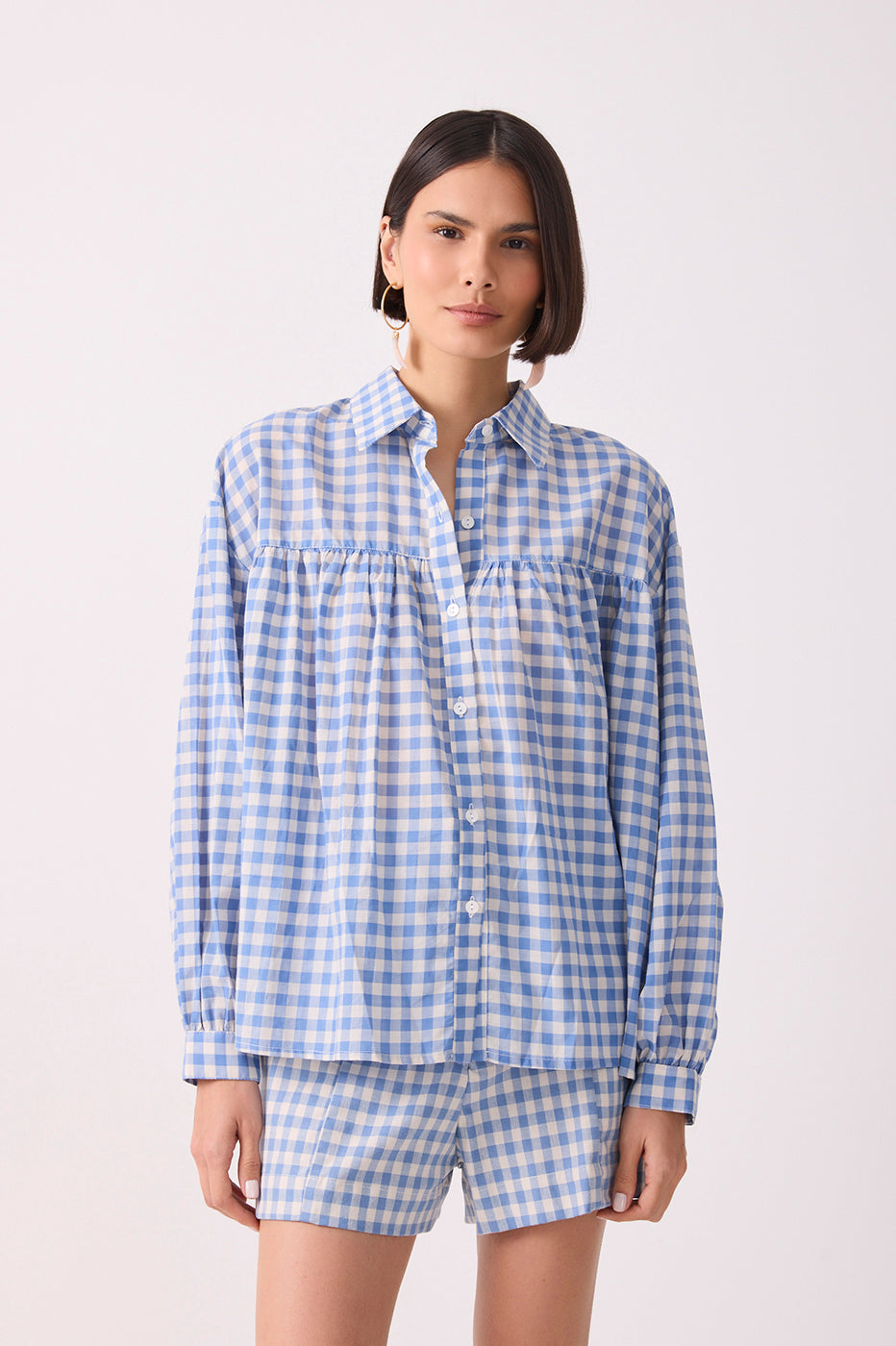 Vichy Cut-out Yoke Shirt_3