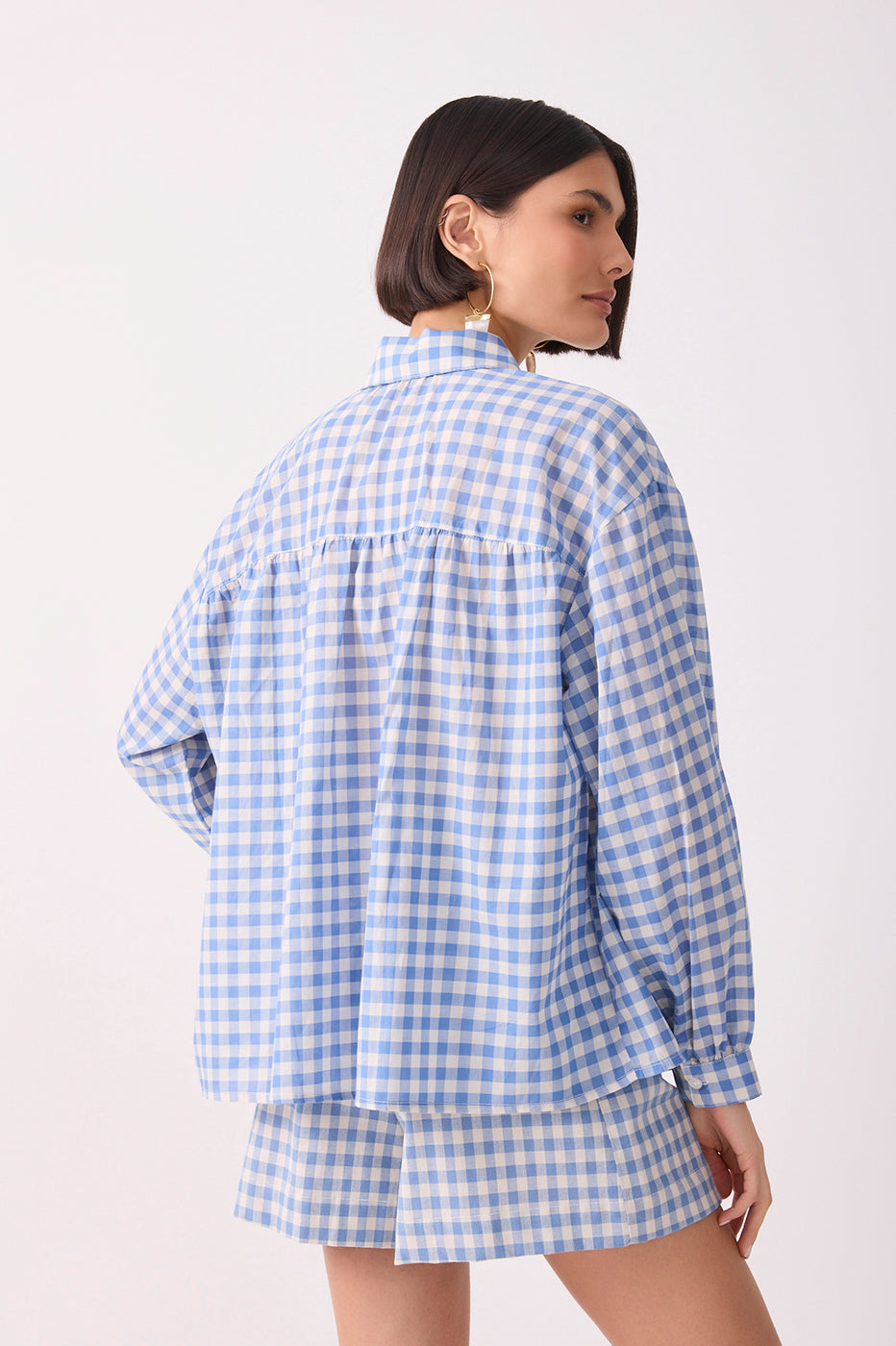 Vichy Cut-out Yoke Shirt_5