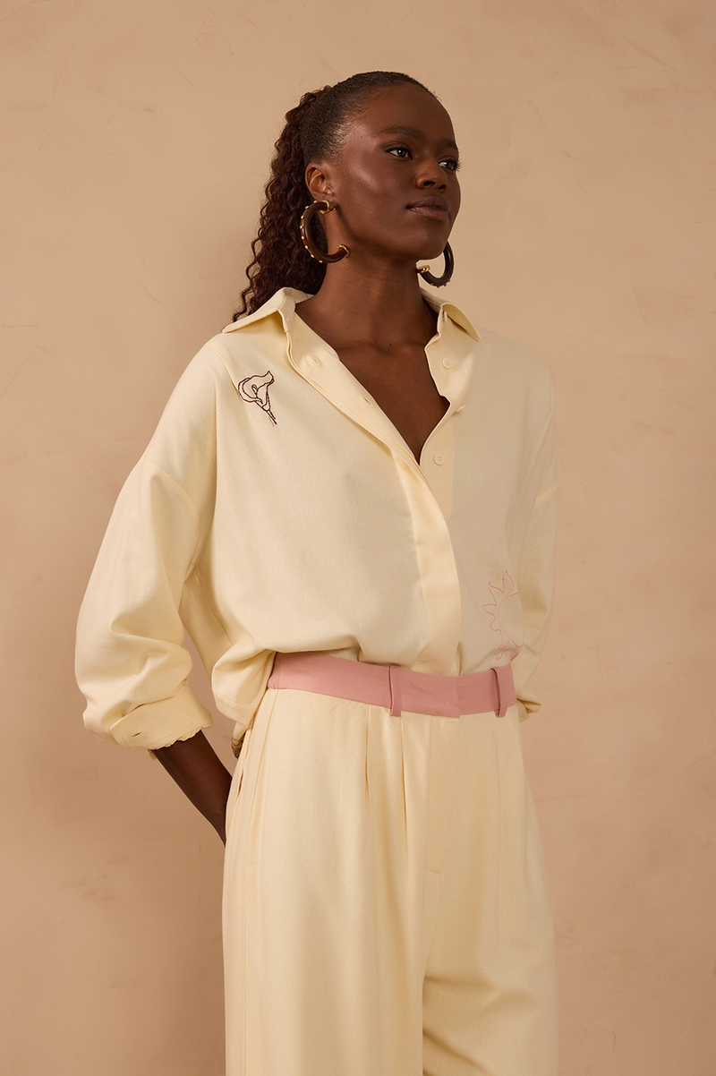 Off-White Embroidered Collared Shirt_1