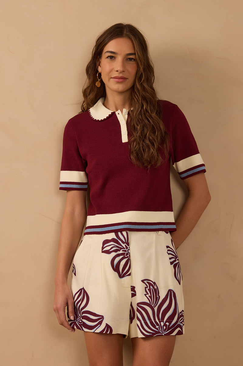 Do Nothing Embroidered Tricot Polo Shirt_1