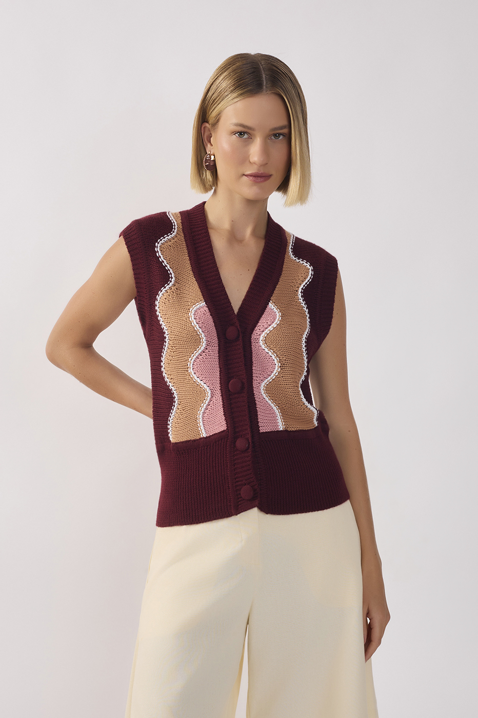 Multicolor Sleeveless Tricot Vest_2