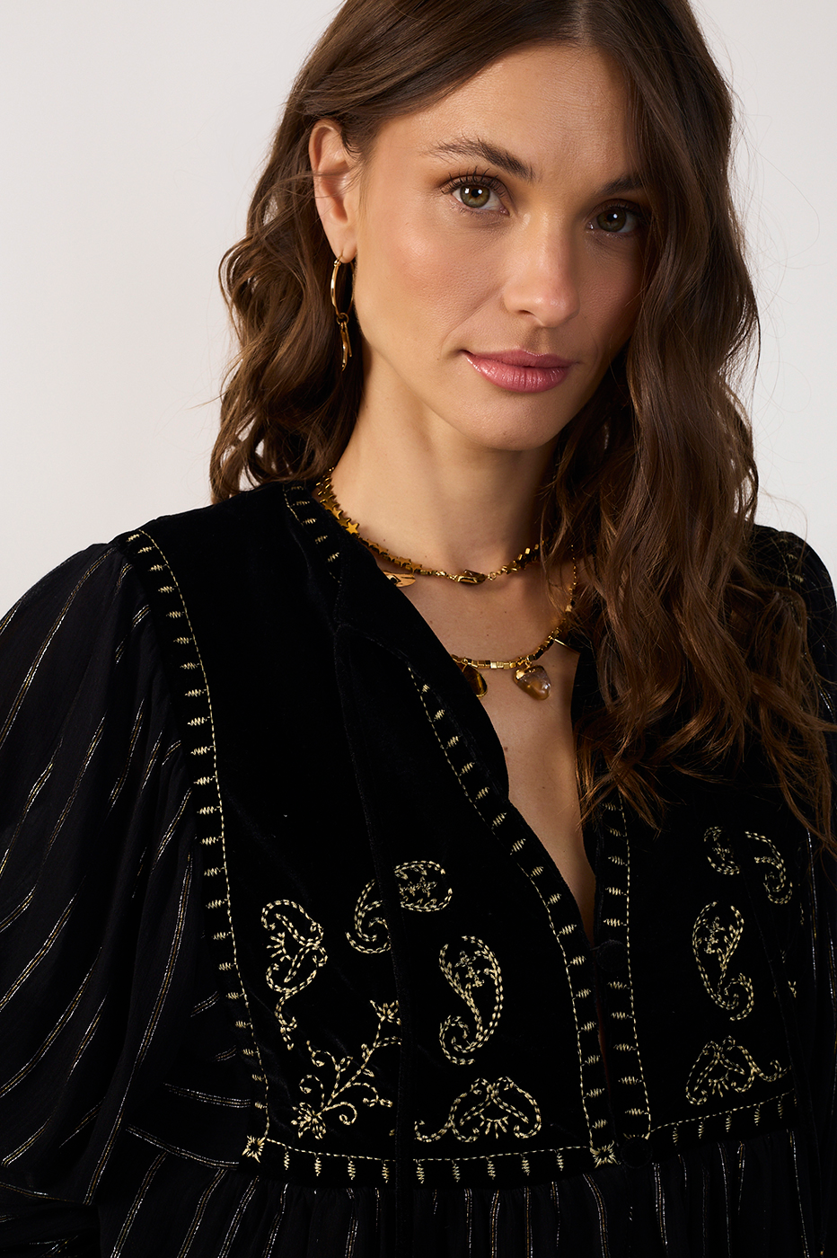 Lurex Velvet Yoke Blouse_4