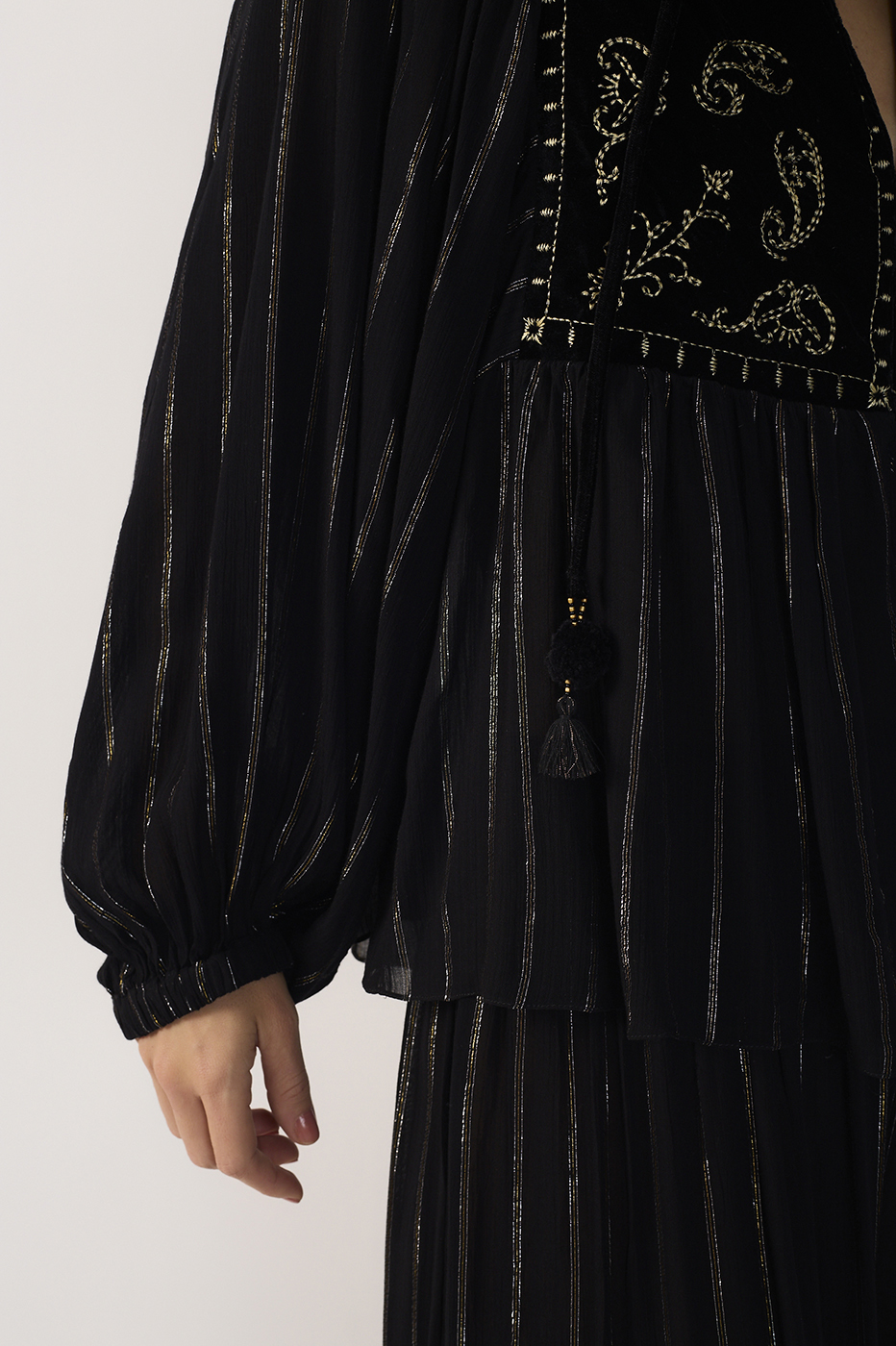Lurex Velvet Yoke Blouse_5