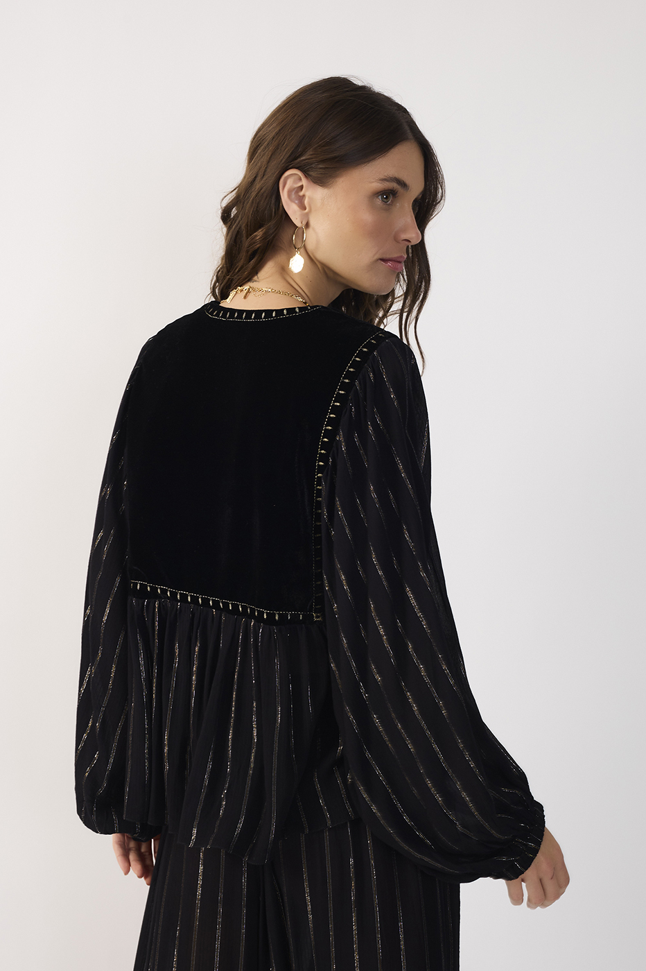 Lurex Velvet Yoke Blouse_6