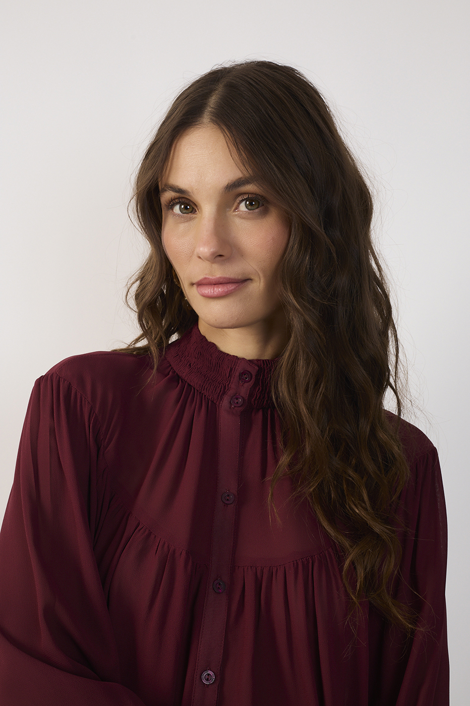 Smocked High-Neck Blouse_4