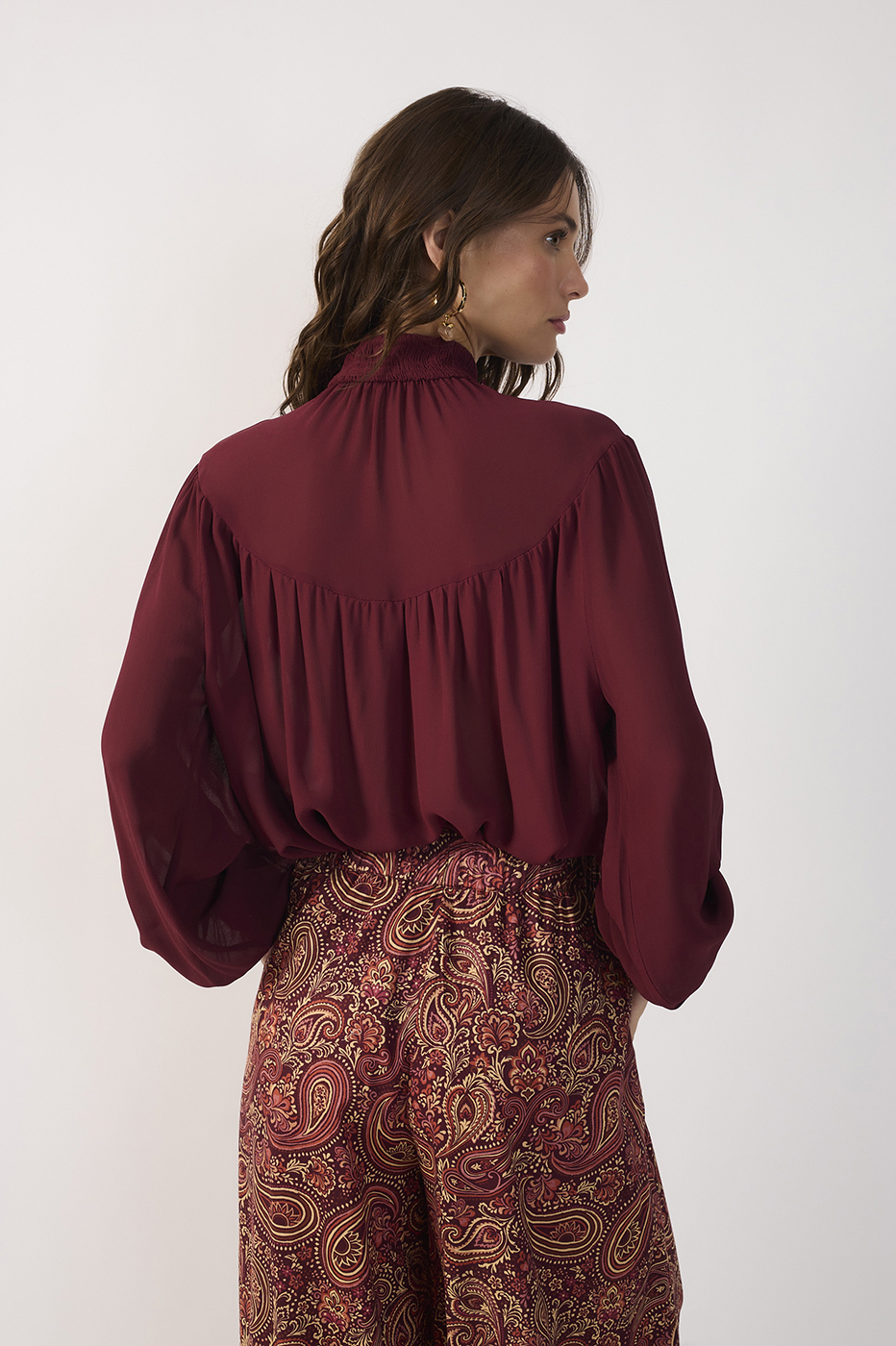 Smocked High-Neck Blouse_6