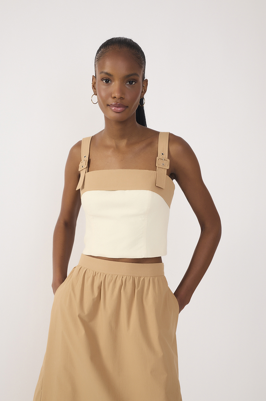 Linen Cotton Yoke Blouse_2