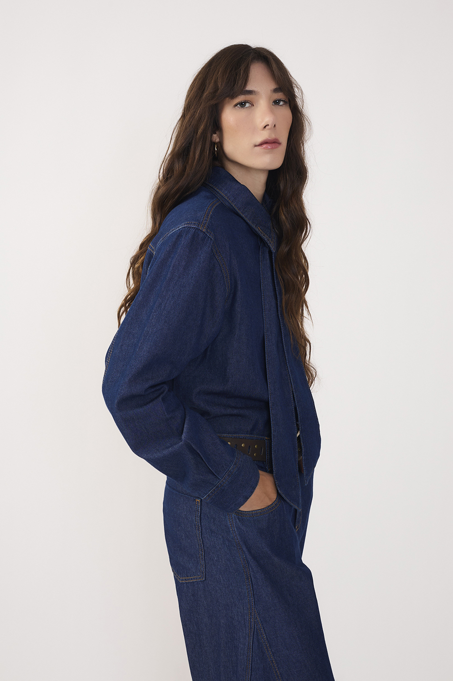 Tie-Front Denim Shirt_3