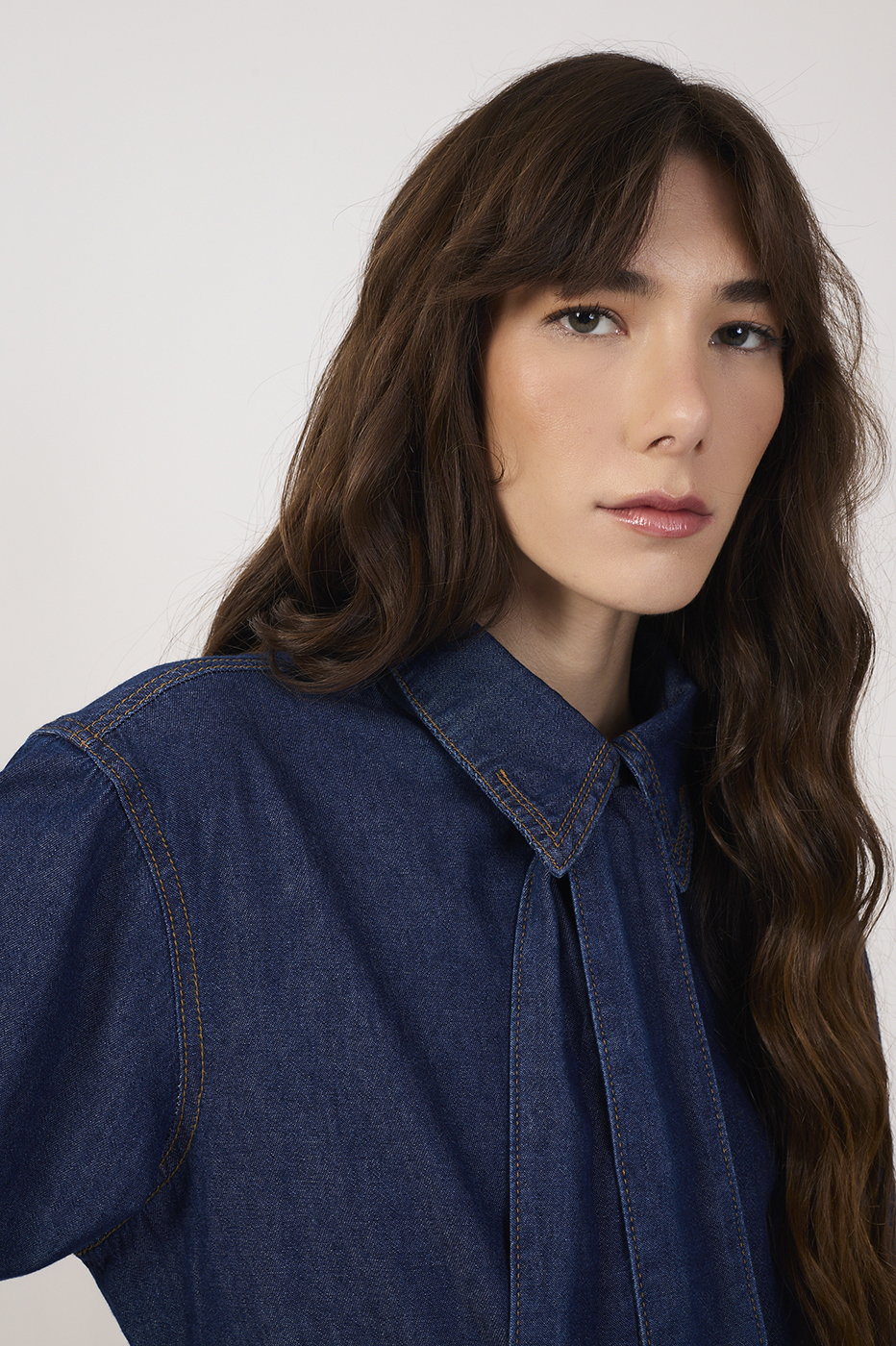 Tie-Front Denim Shirt_4