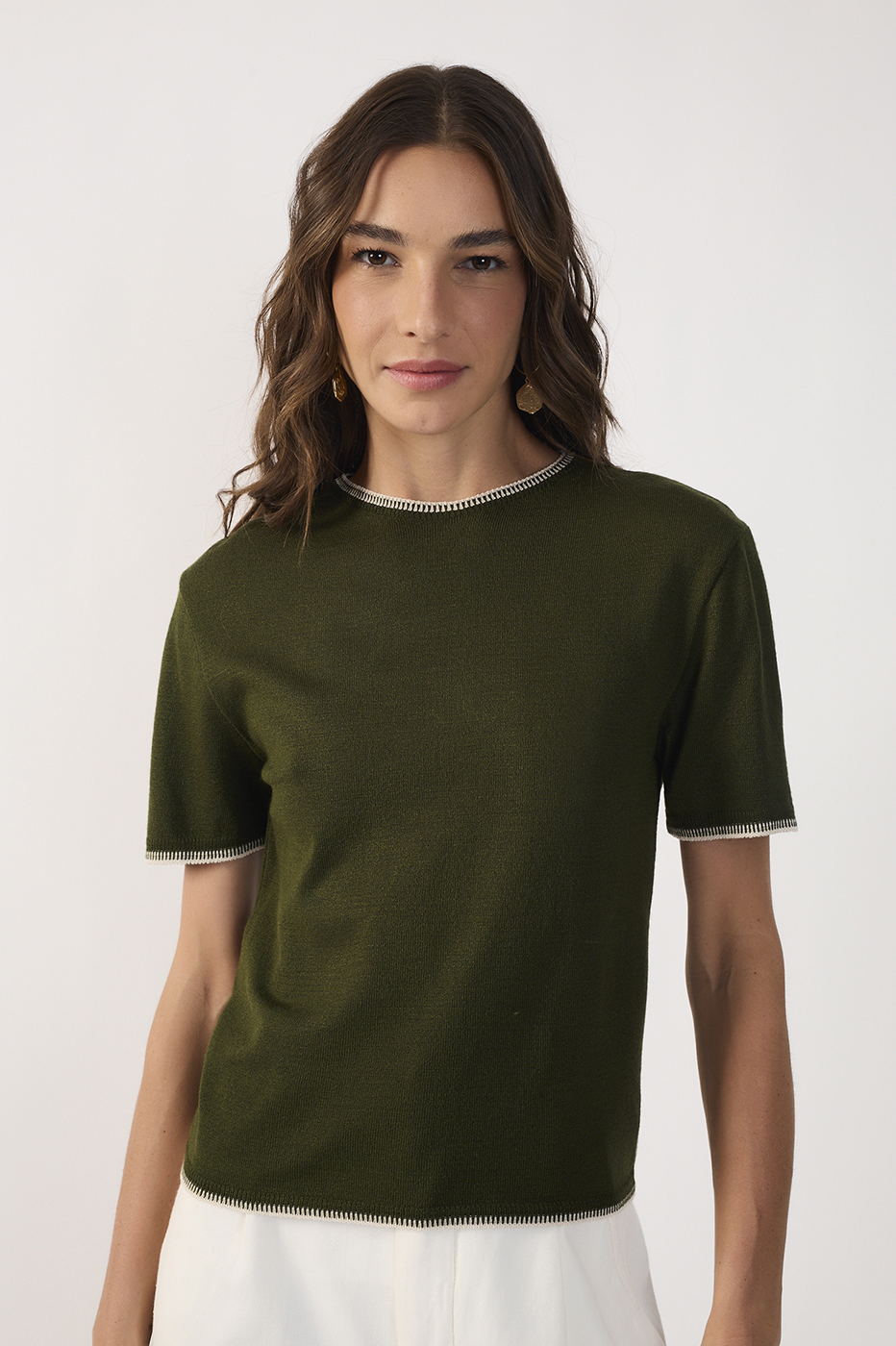 Tricot Embroidered Detail Blouse_4