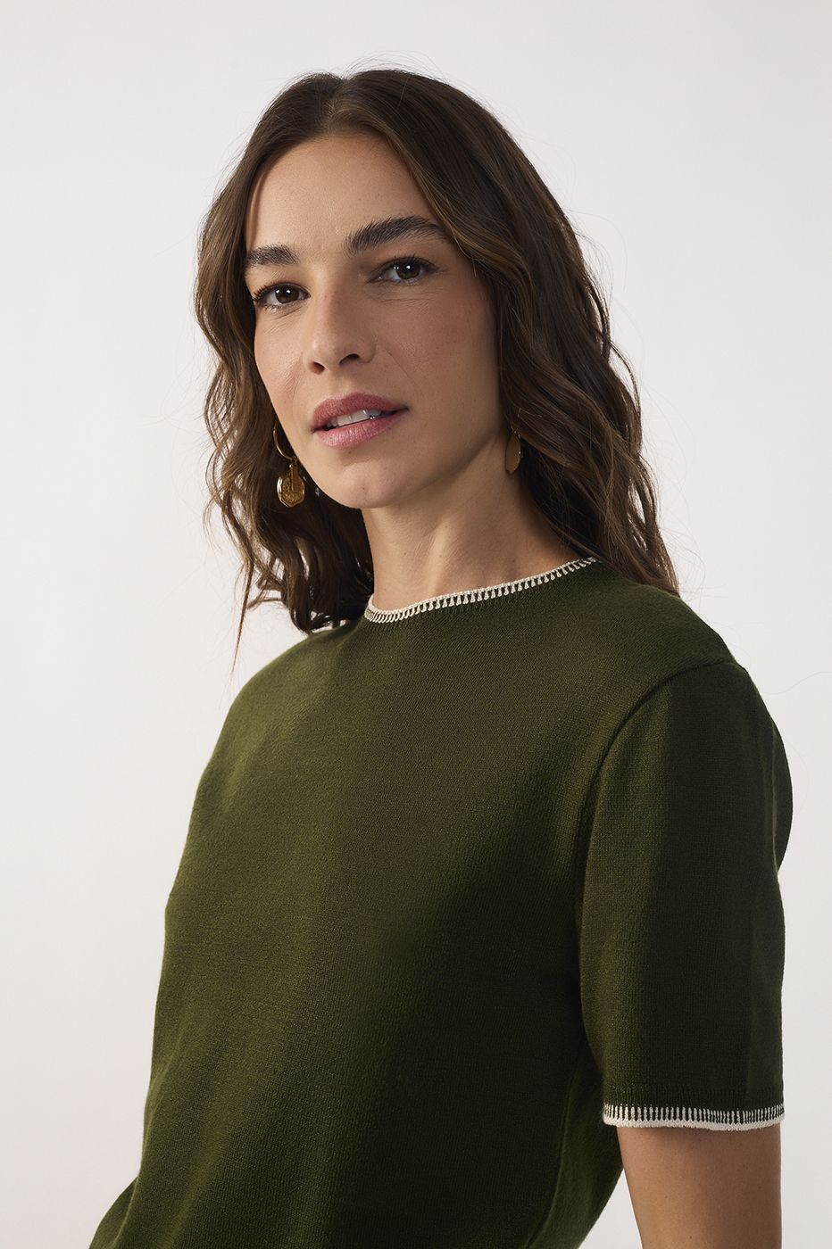 Tricot Embroidered Detail Blouse_5