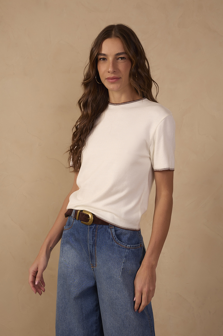 Tricot Embroidered Detail Blouse_1