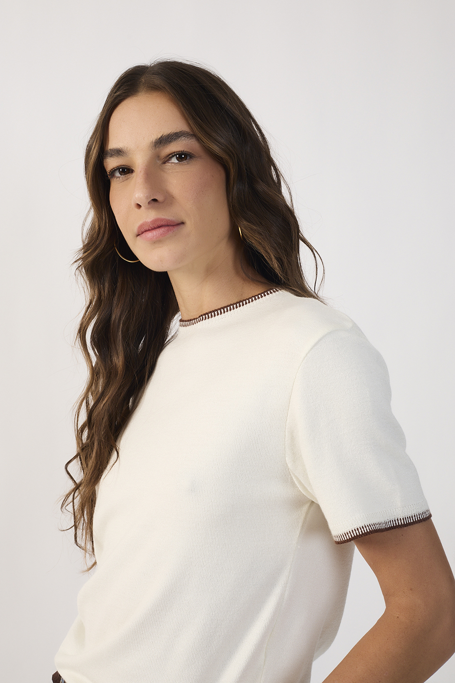 Tricot Embroidered Detail Blouse_4