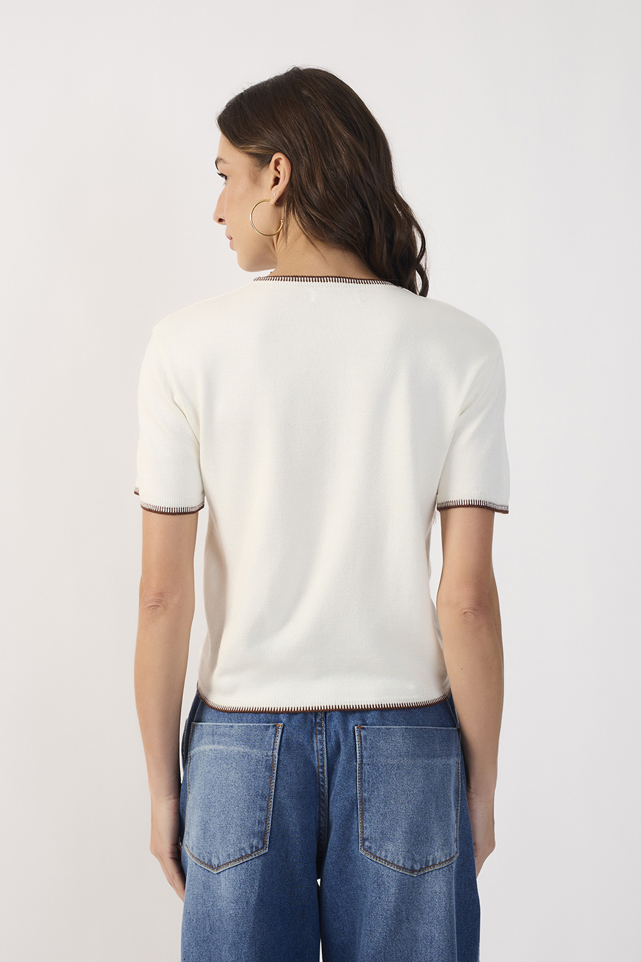 Tricot Embroidered Detail Blouse_6