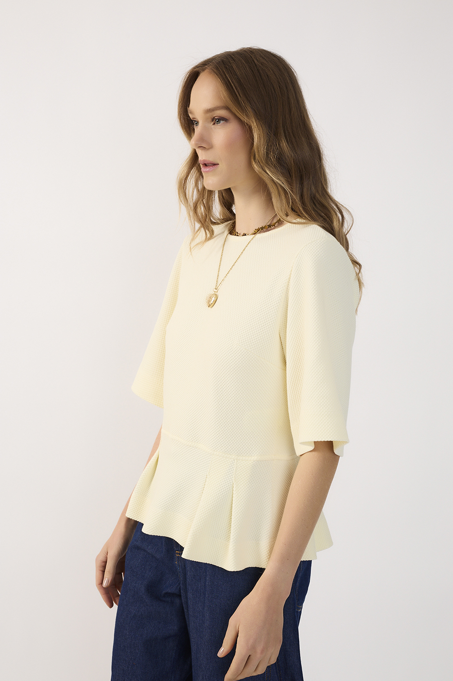 Textured Peplum Blouse_3