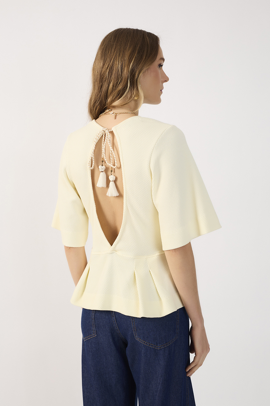 Textured Peplum Blouse_6