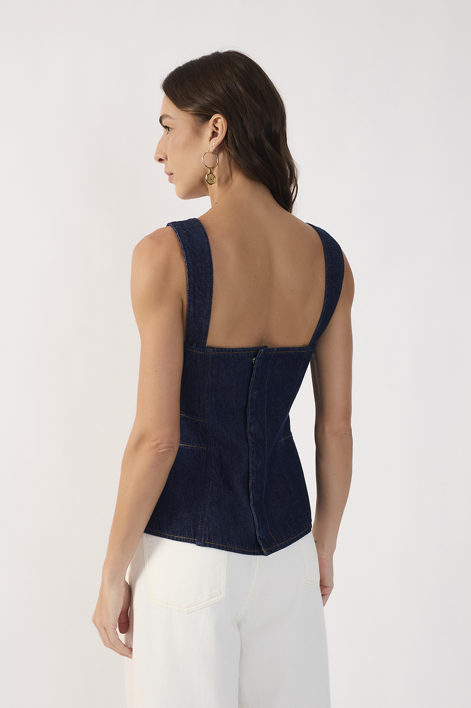 Topstitched Denim Top_7
