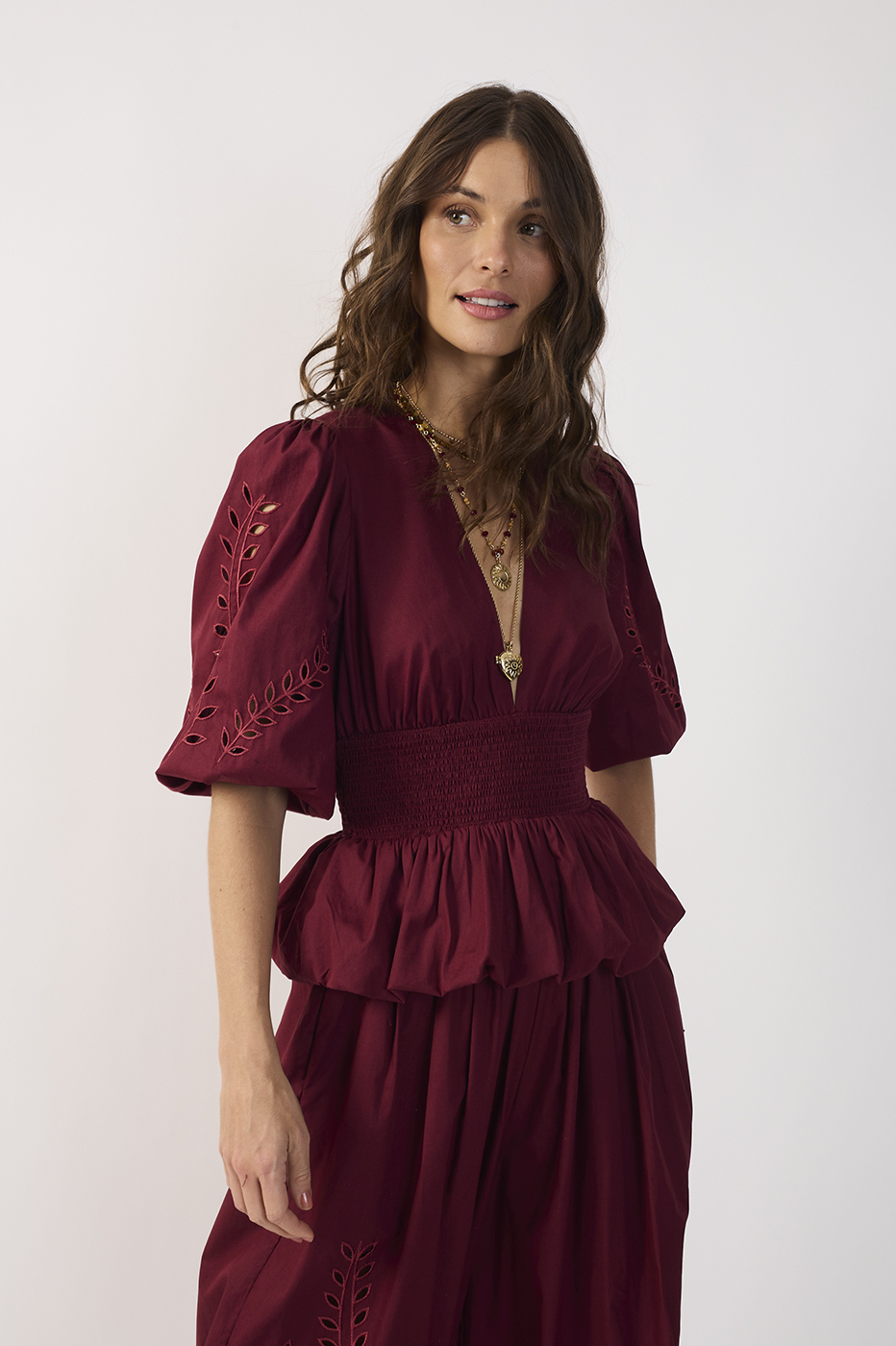 Embroidered Peplum Blouse_2