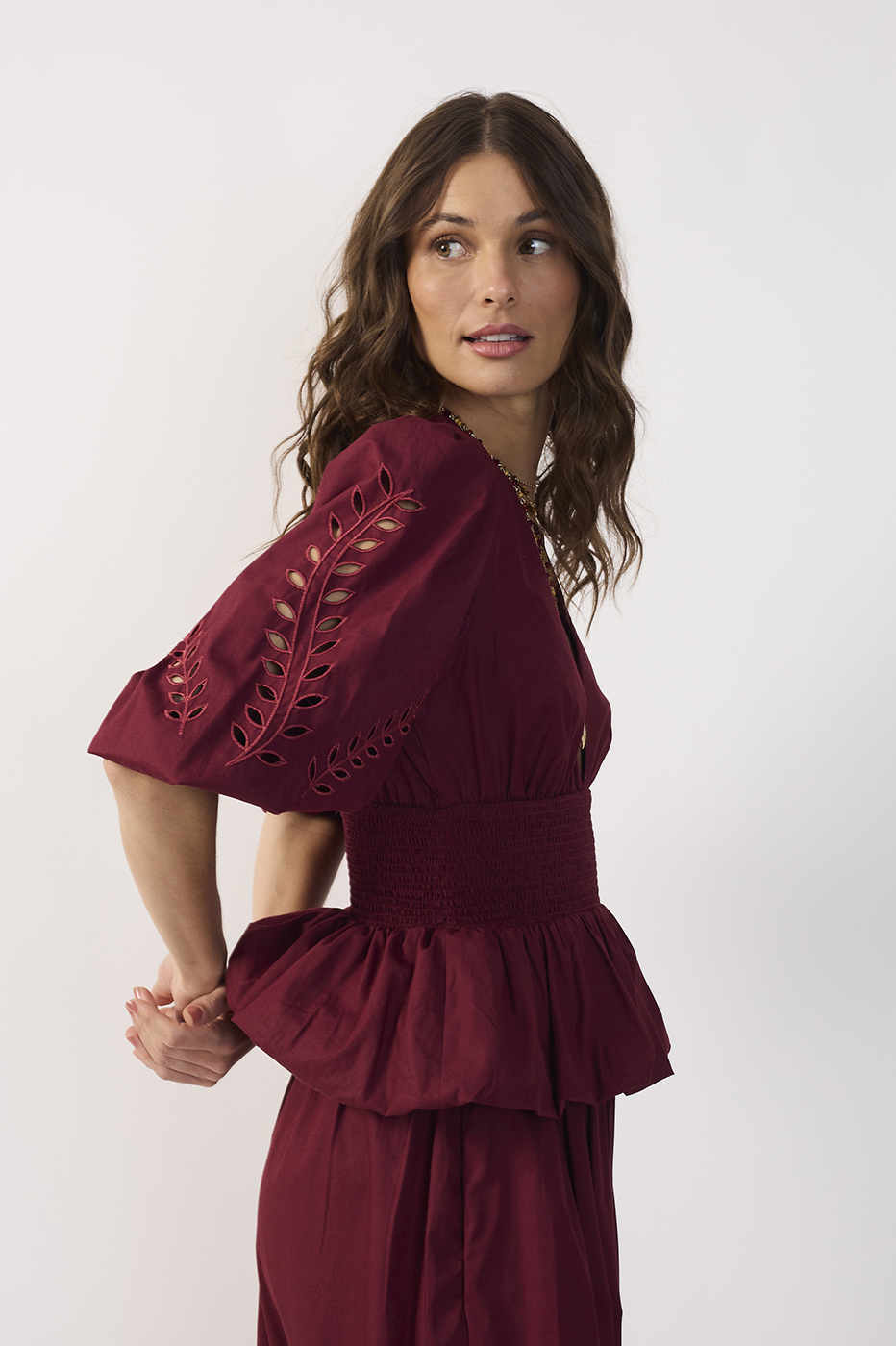 Embroidered Peplum Blouse_3